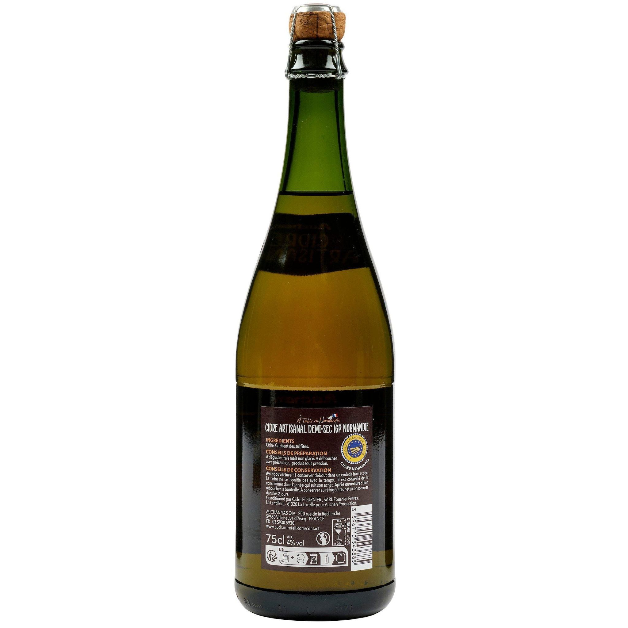 Voir la diapositive 3 : AUCHAN Cidre artisanal IGP A table en Normandie 4% 75cl