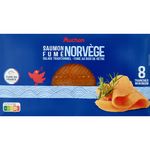 AUCHAN Saumon fumé de Norvège au bois de hêtre 8 tranches 260g