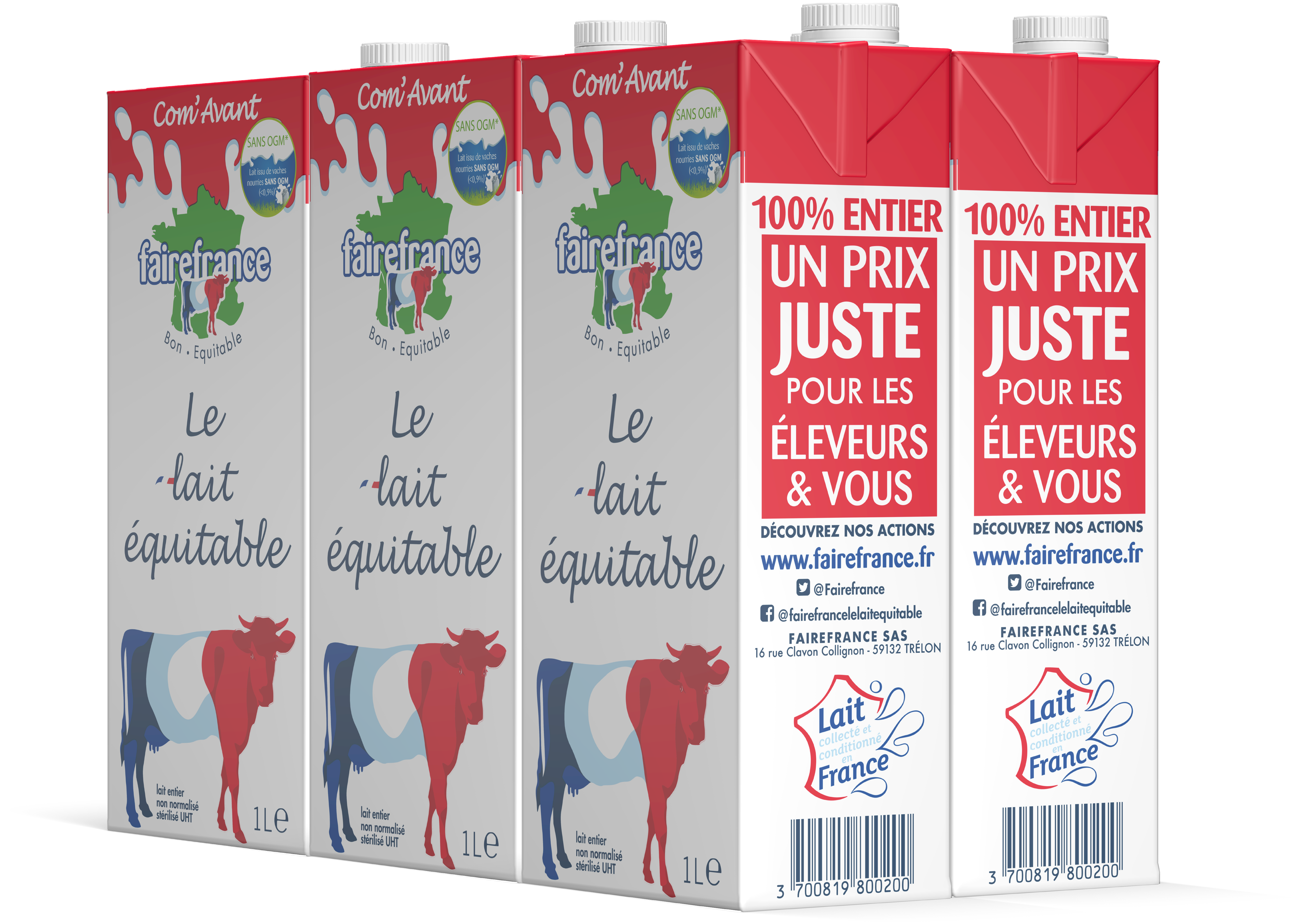FAIRE FRANCE Lait entier équitable 6x1l