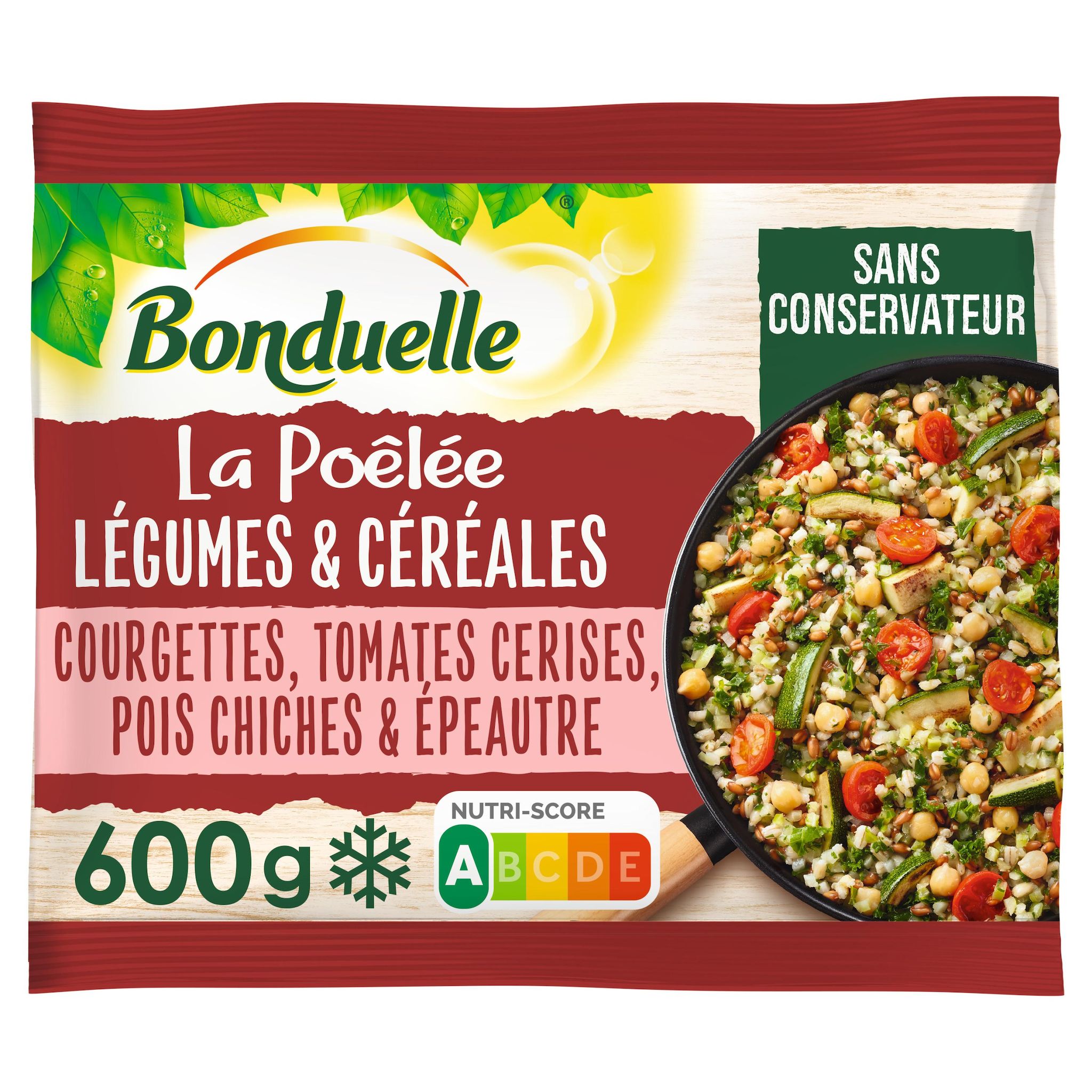 Voir la diapositive 2 : BONDUELLE La Poêlée de légumes et céréales 4 portions 600g