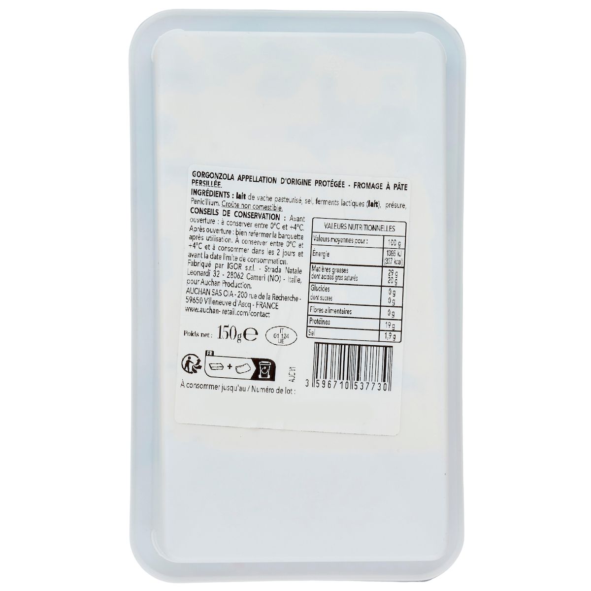 AUCHAN TAVOLA IN ITALIA Gorgonzola AOP 150g