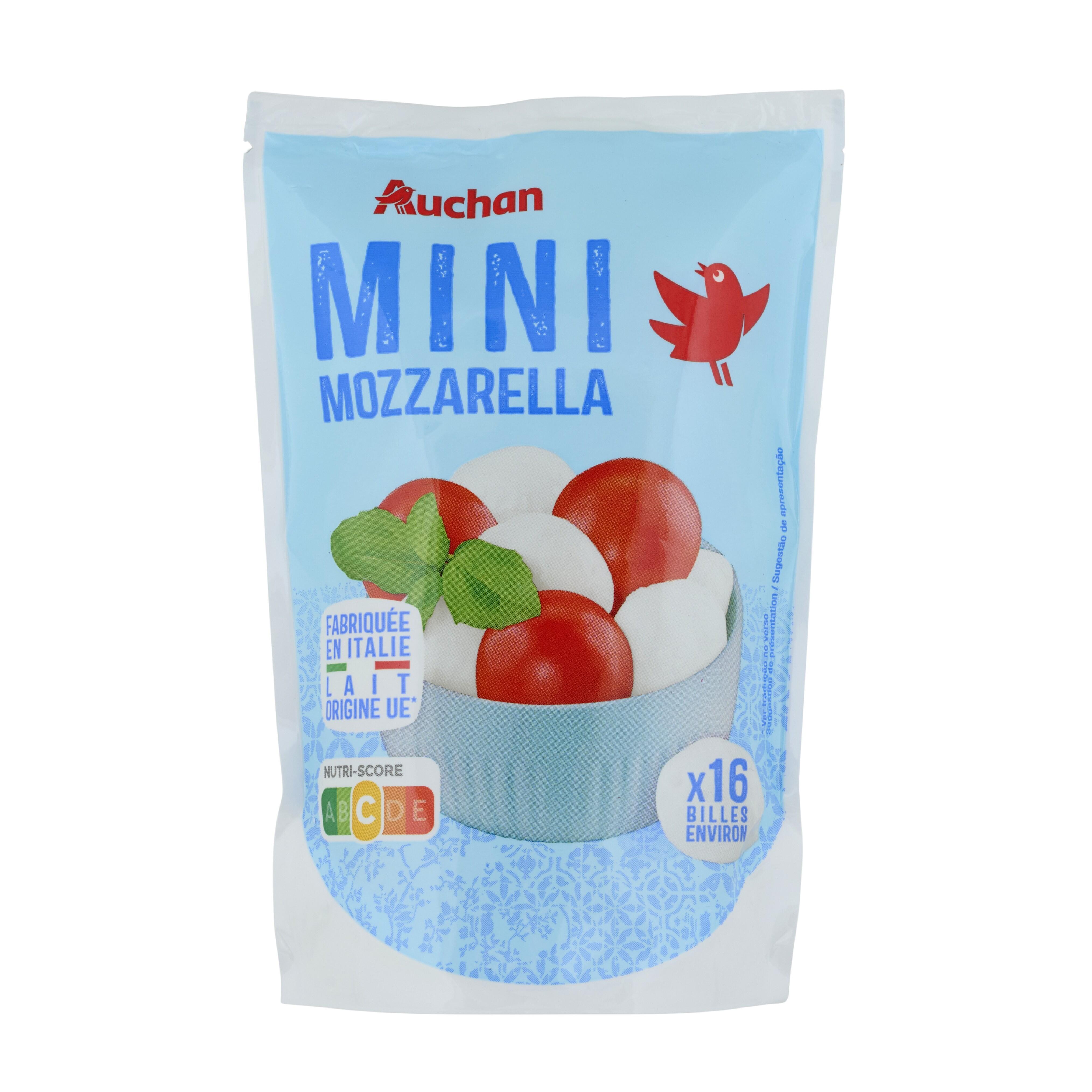 Voir la diapositive 3 : AUCHAN Mini Mozzarella 16 pièces 150g