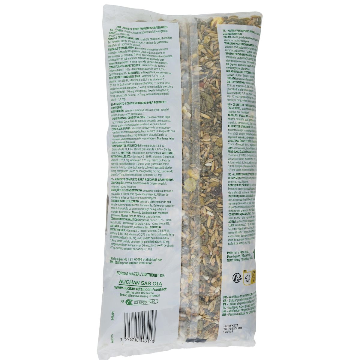 POUCE Mélange de graines pour rongeurs granivores 1kg