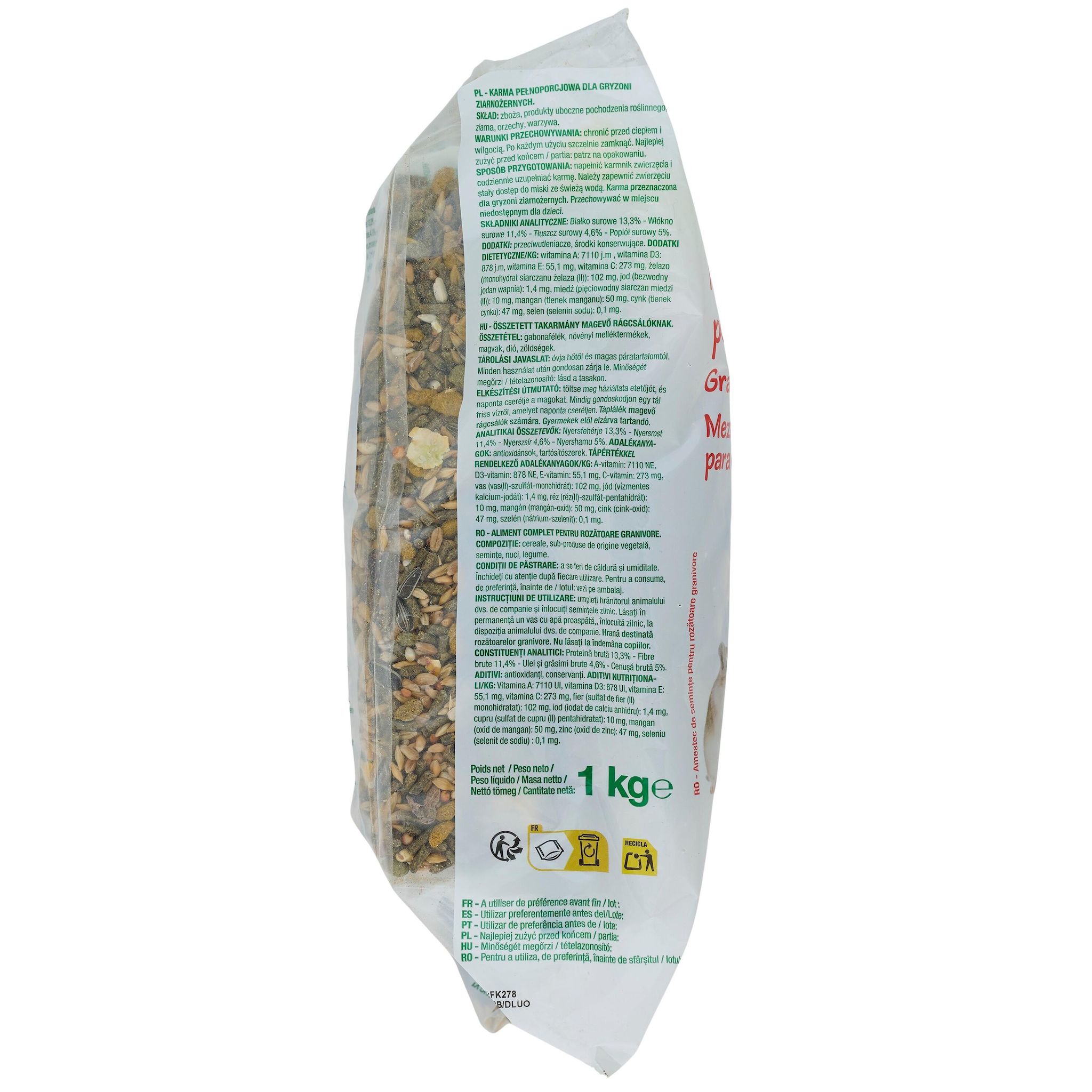 Voir la diapositive 2 : POUCE Mélange de graines pour rongeurs granivores 1kg