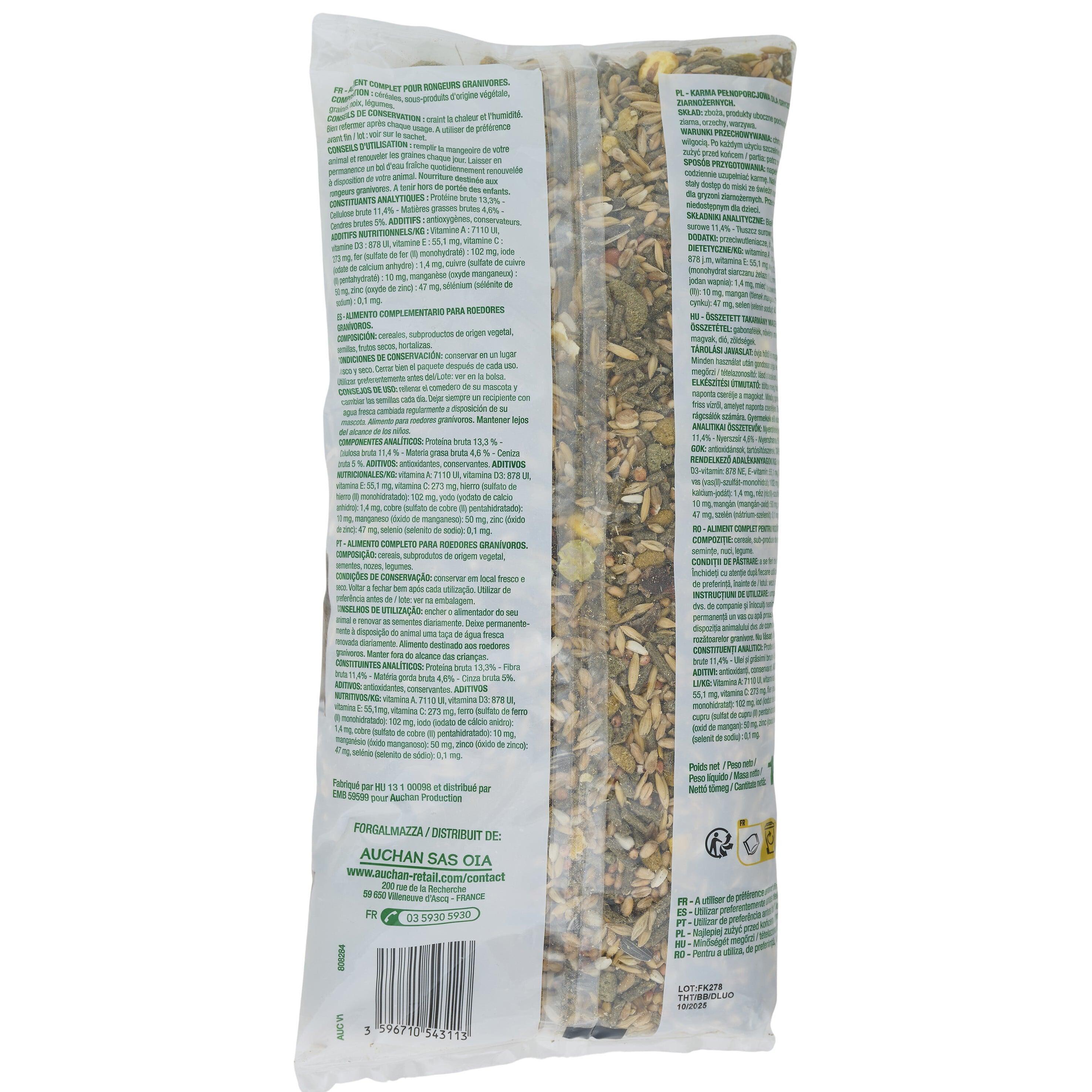 Voir la diapositive 3 : POUCE Mélange de graines pour rongeurs granivores 1kg