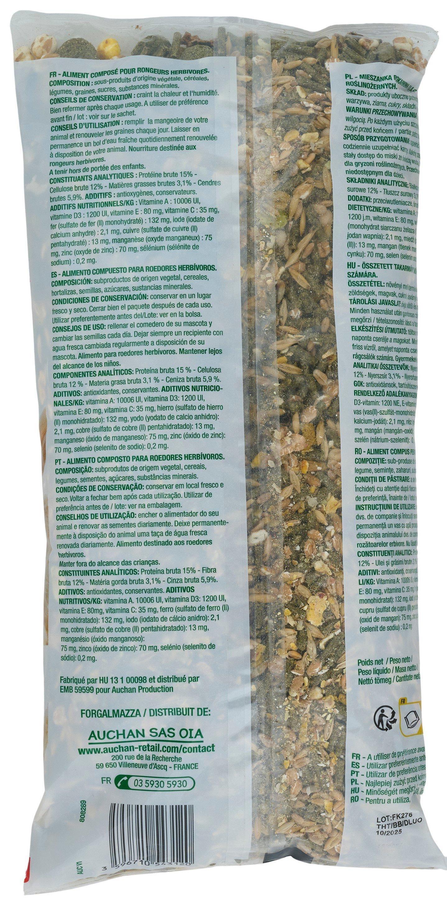 Voir la diapositive 5 : POUCE Mélange de graines pour rongeurs granivores 1kg