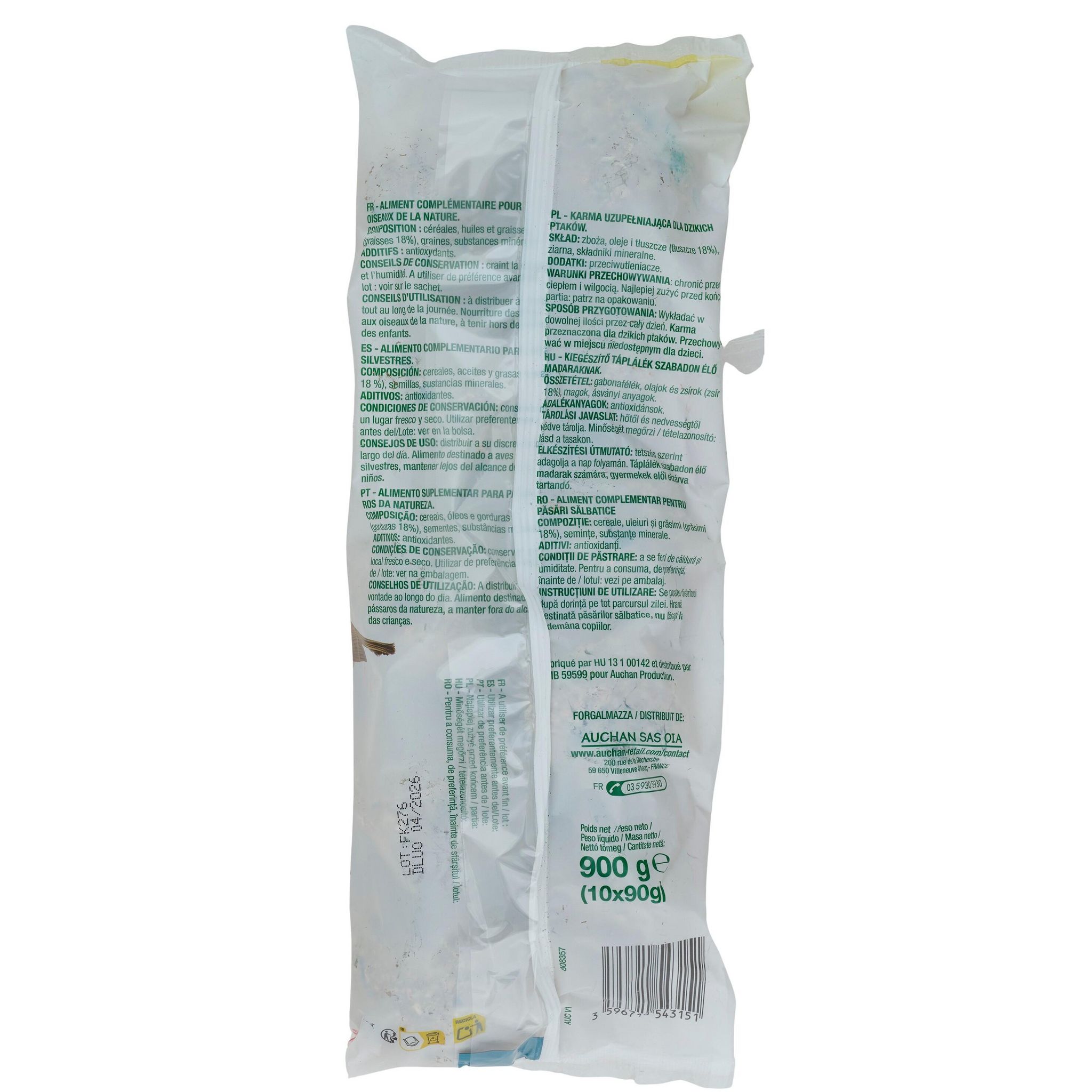 Voir la diapositive 2 : POUCE Boules de graisse sans filet pour oiseaux de la nature 10 pièces