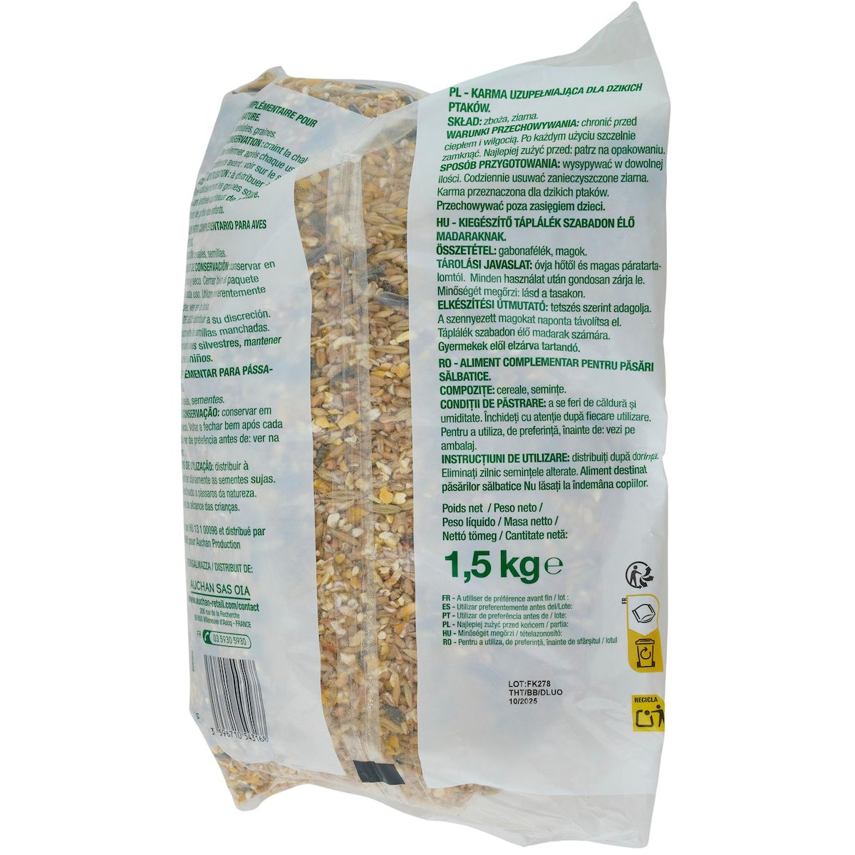 POUCE Mélange de graines pour oiseaux de la nature 1,5kg
