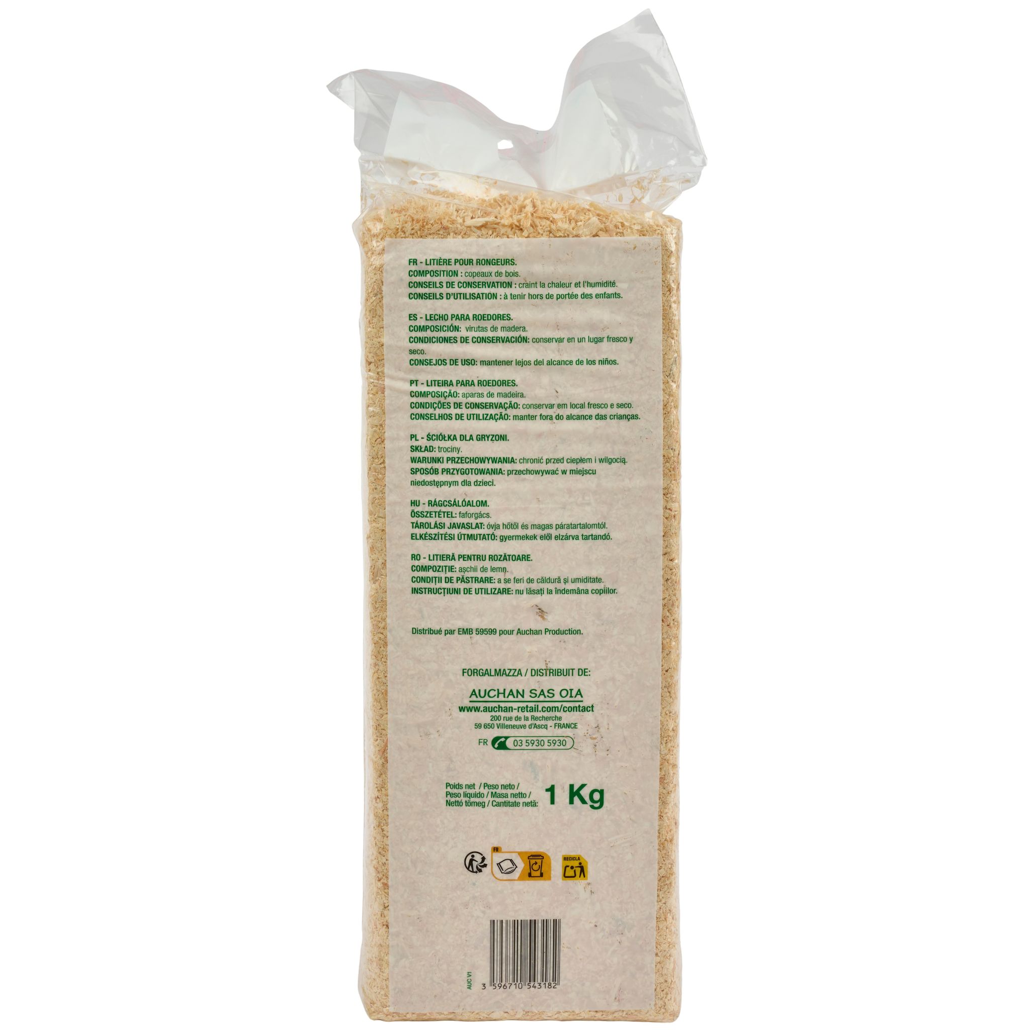 Voir la diapositive 2 : POUCE Litiere copeaux bois 1kg