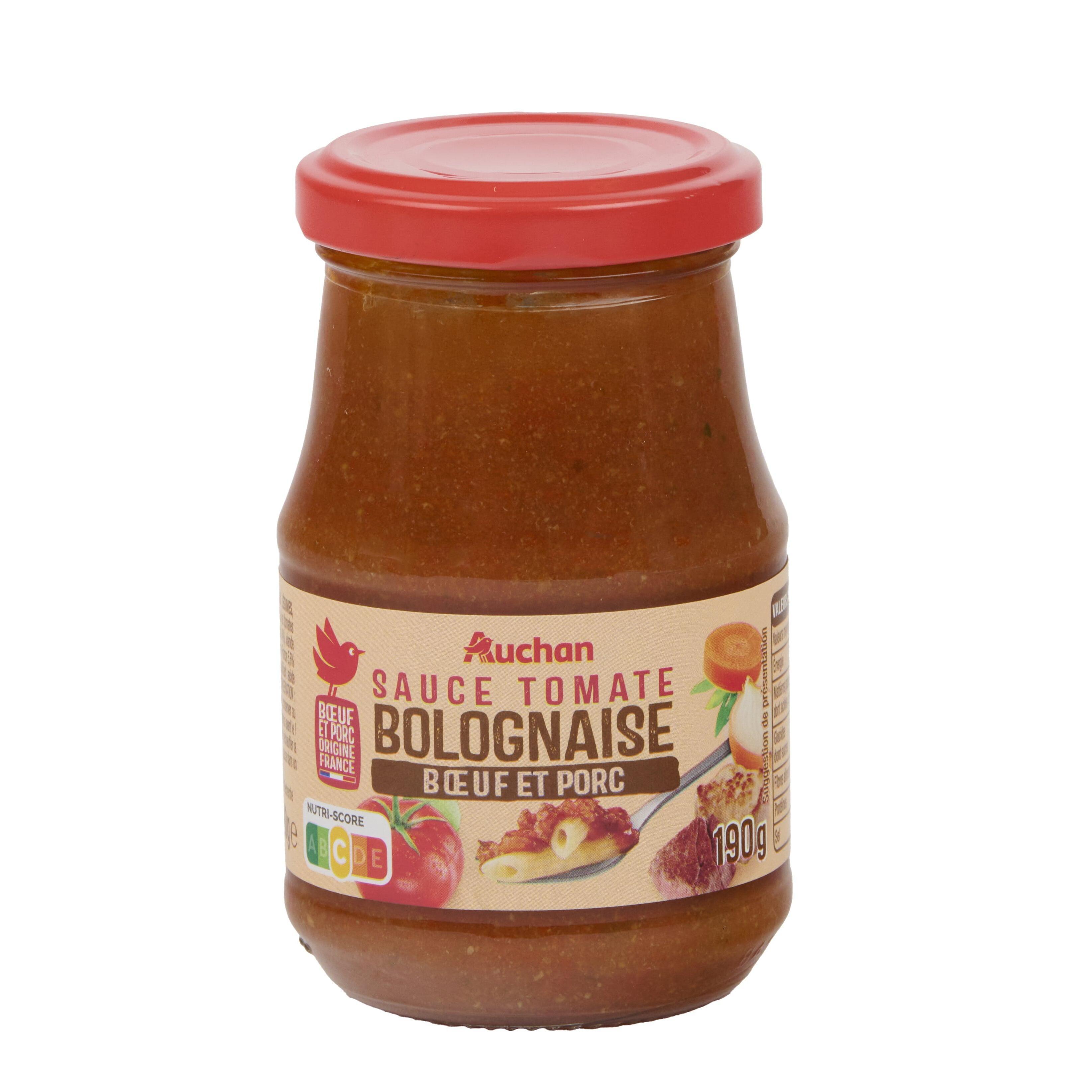 Voir la diapositive 3 : AUCHAN Sauce bolognaise porc boeuf 190g