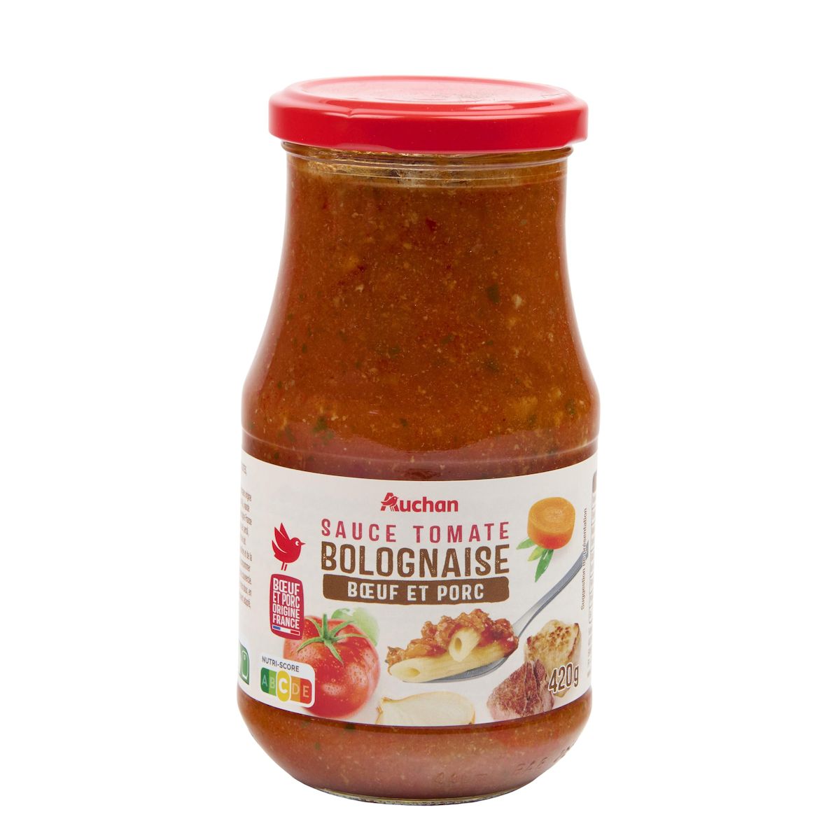 AUCHAN Sauce bolognaise porc boeuf 420g