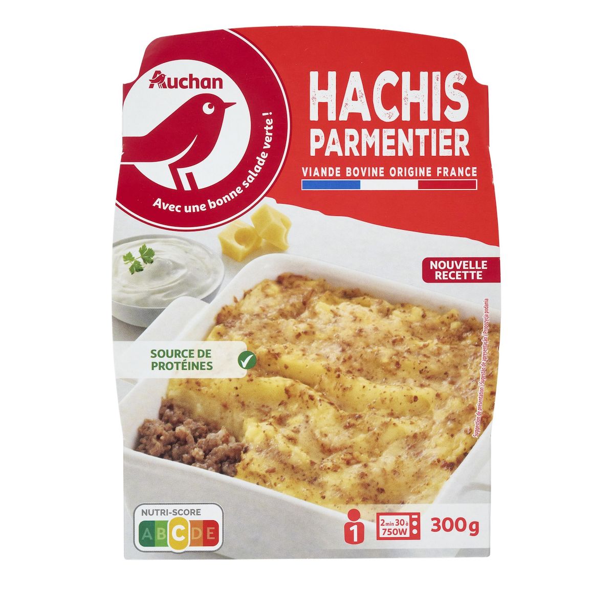 AUCHAN Hachis parmentier de boeuf 1 part 300g