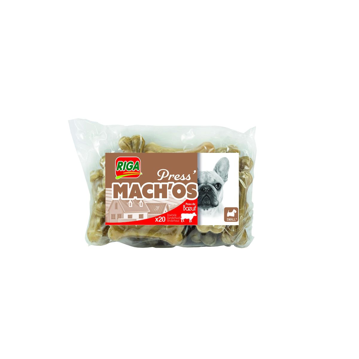 RIGA Press' Mach'os à la peau de boeuf pour petit chien 20 pièces