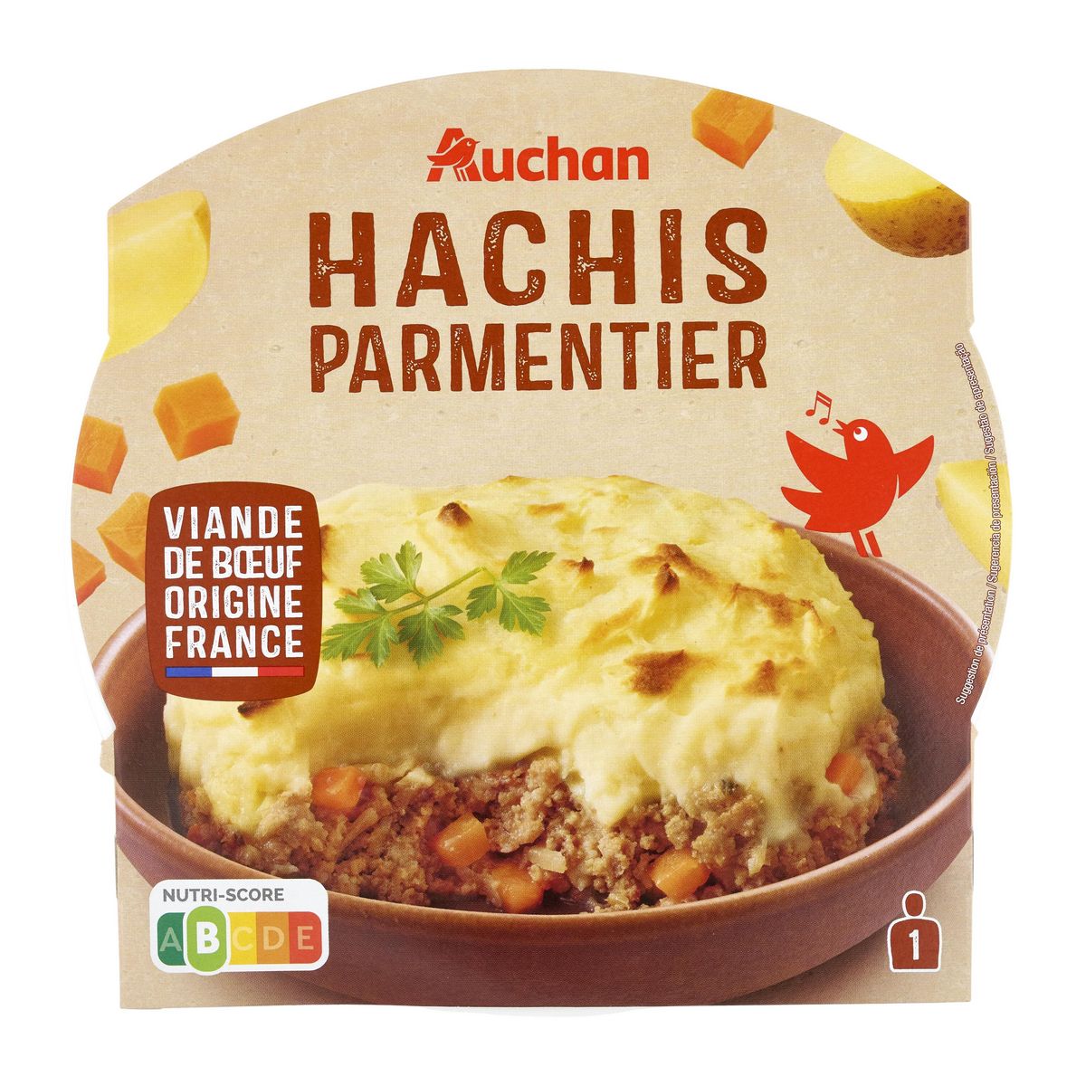 AUCHAN Hachis parmentier 1 portion 300g