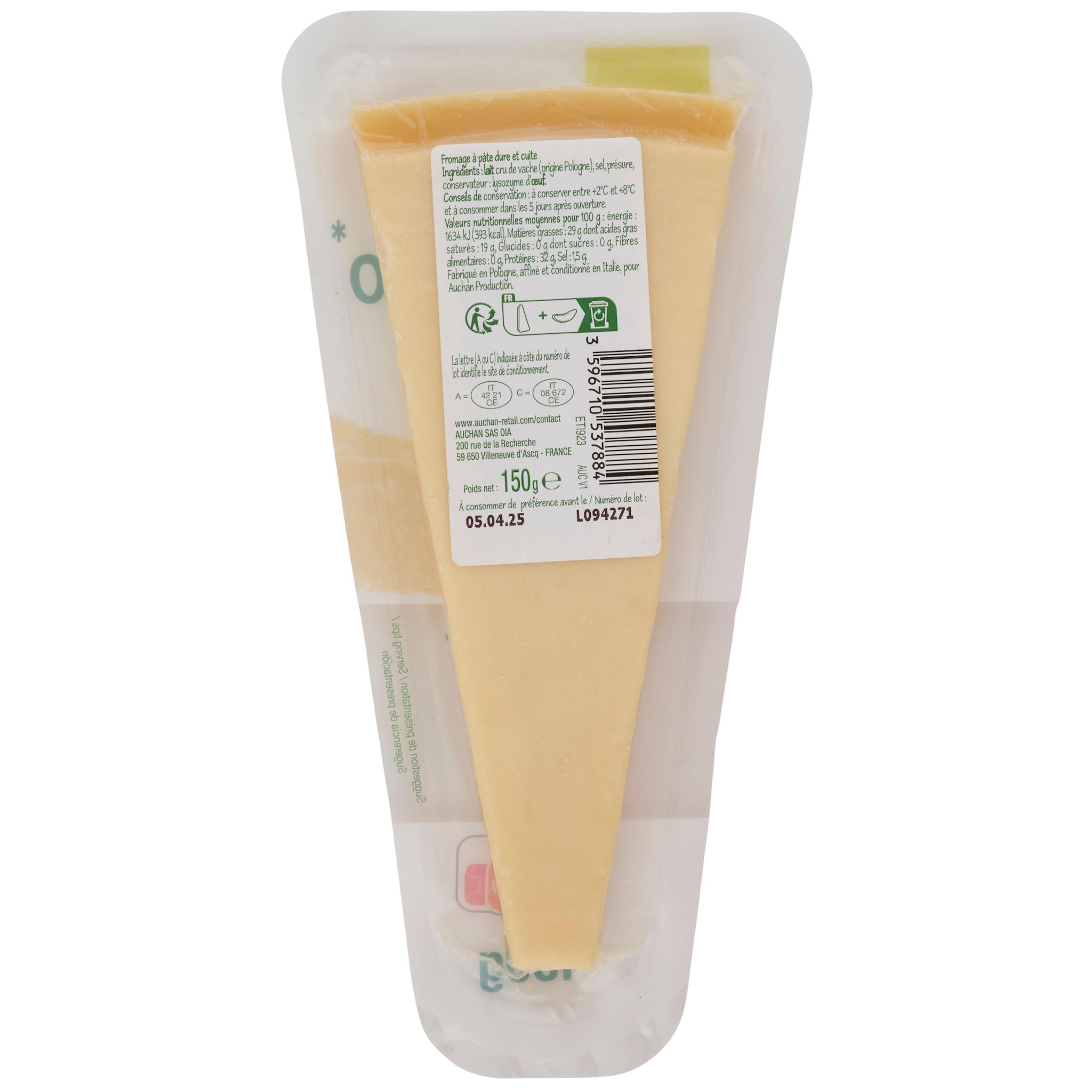 Voir la diapositive 2 : POUCE Gran formaggio pointe 150g