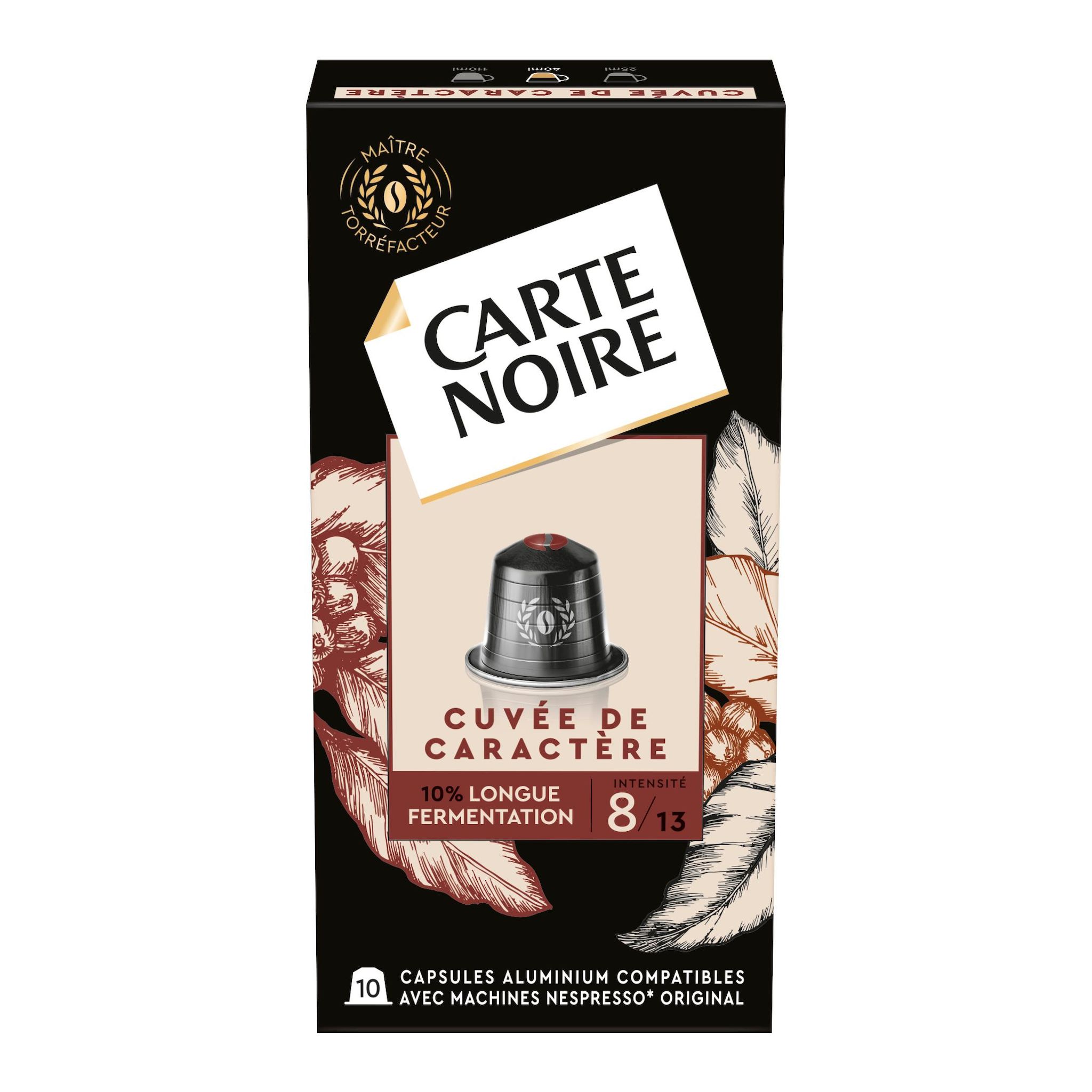 CARTE NOIRE Capsules de café cuvée de caractère Intensité 8 compatibles Nespresso 10 capsules 57g