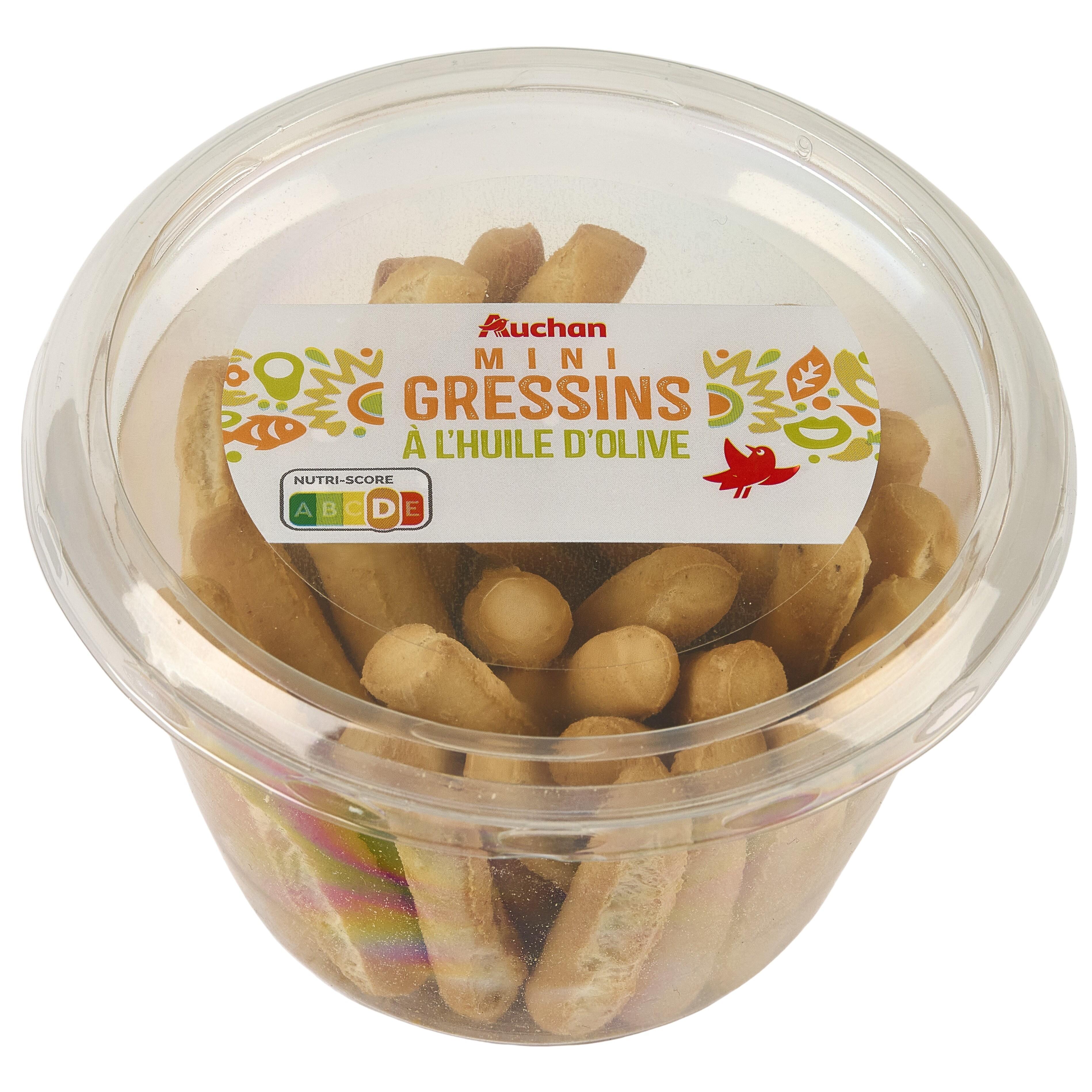 Voir la diapositive 3 : AUCHAN Mini gressins à l'huile d'olive 70g