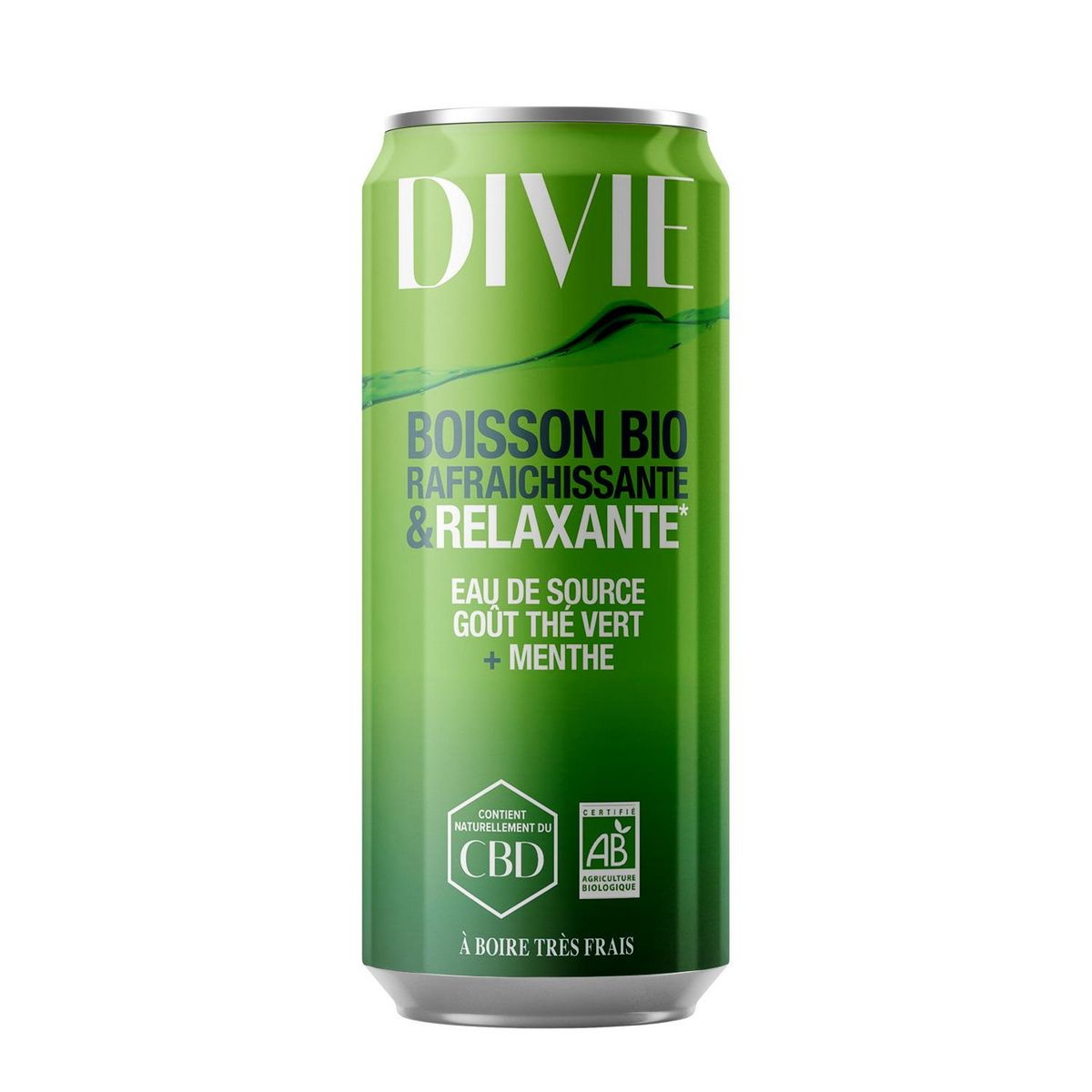 DIVIE Eau de source goût thé vert et menthe bio boîte 25cl pas cher ...