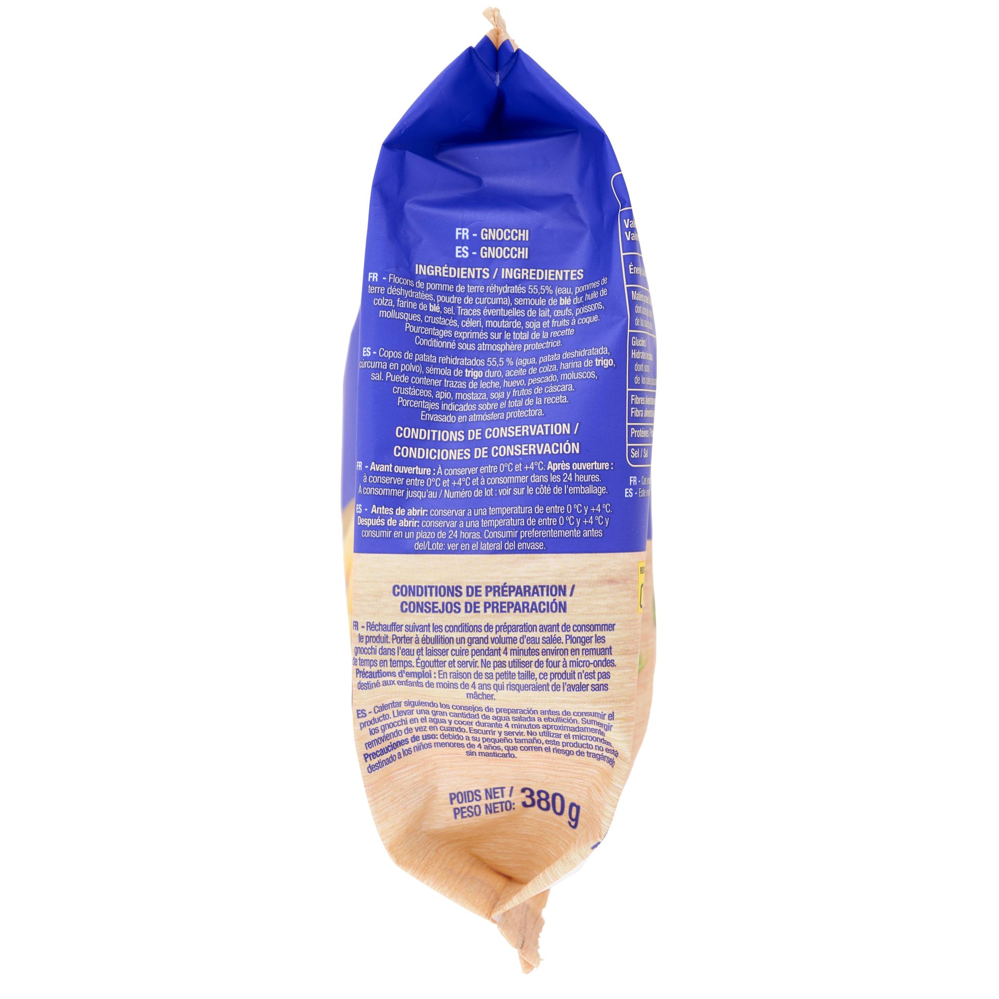 Voir la diapositive 3 : AUCHAN Gnocchi 3 parts 380g