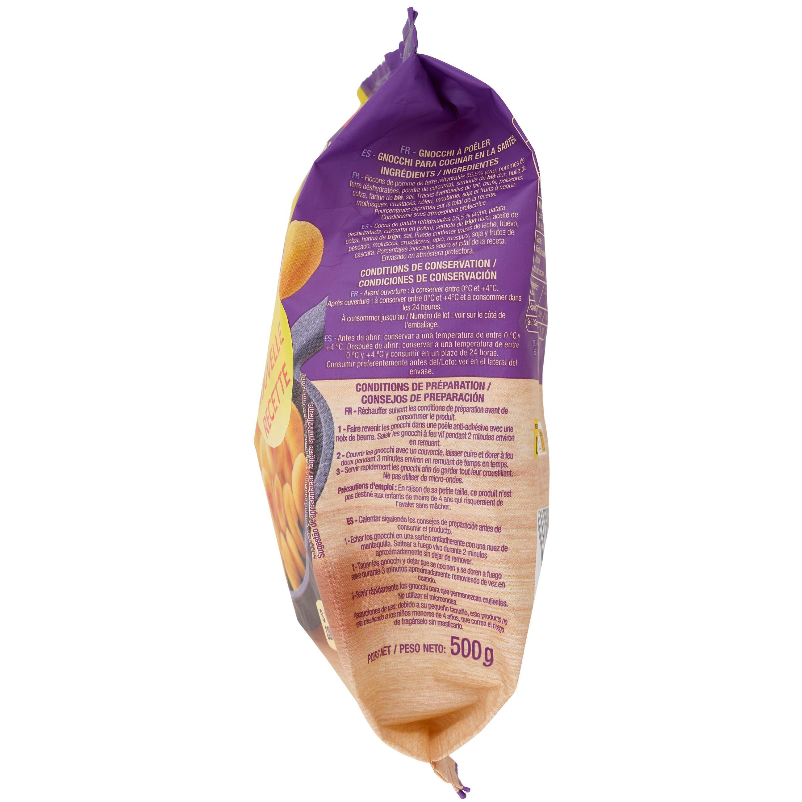 Voir la diapositive 2 : AUCHAN Gnocchi à poêler 3 parts 500g