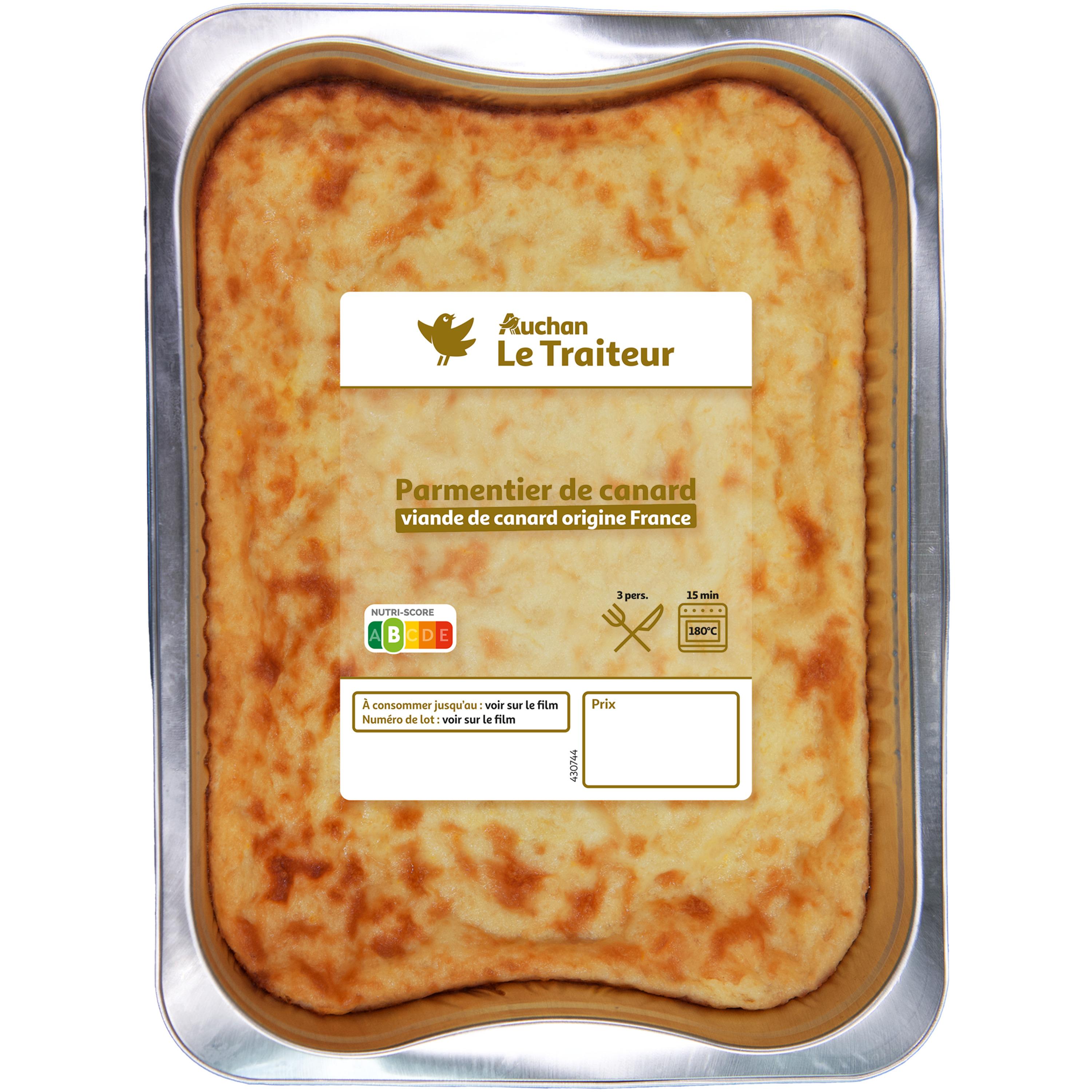 Voir la diapositive 2 : AUCHAN LE TRAITEUR Parmentier de canard 3 parts 750g