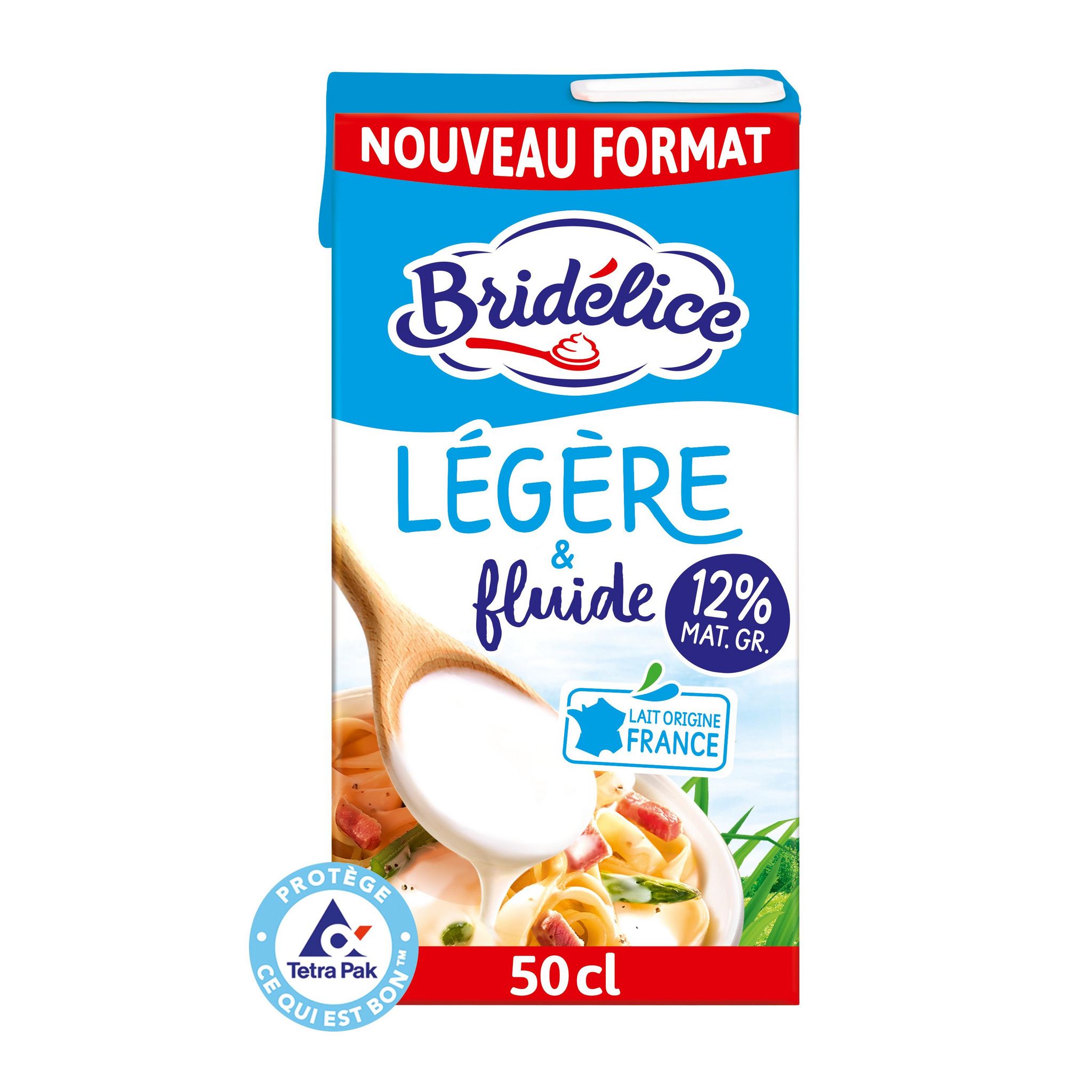 Voir la diapositive 2 : BRIDELICE Crème fraîche légère et fluide 12% MG 50cl