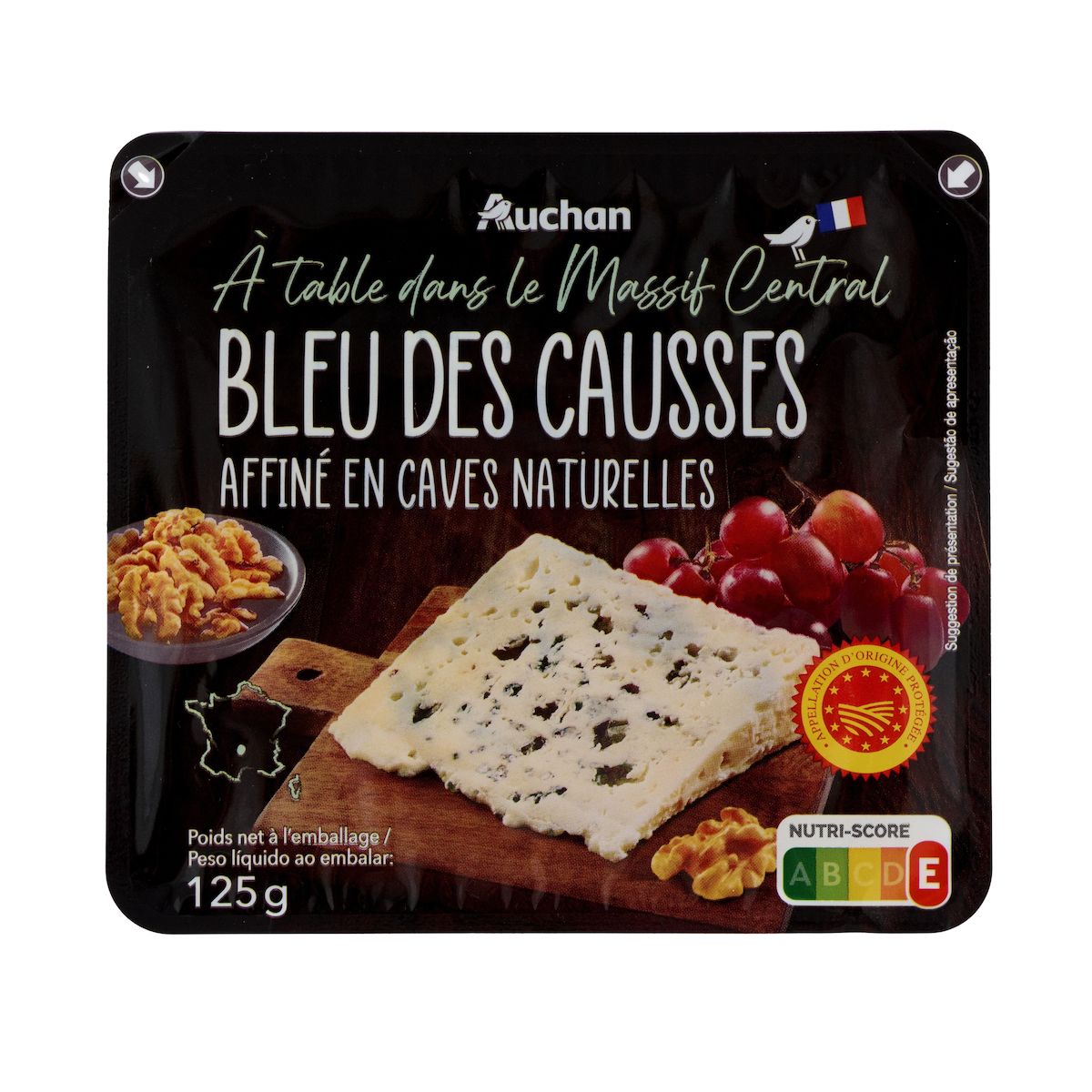 AUCHAN TERROIR Bleu des Causses affiné en caves naturelles AOP 125g