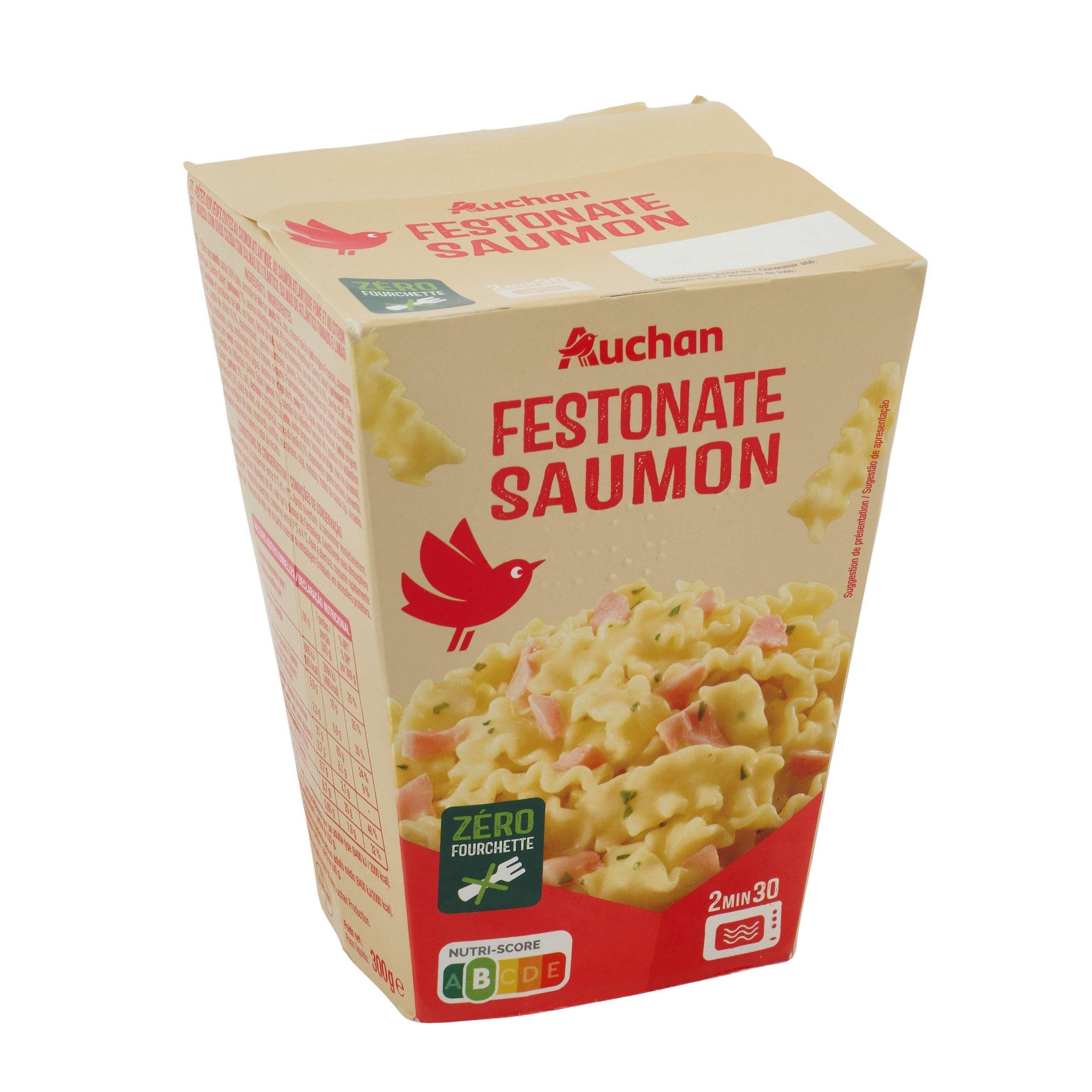 Voir la diapositive 2 : AUCHAN Box festonate saumon 300g