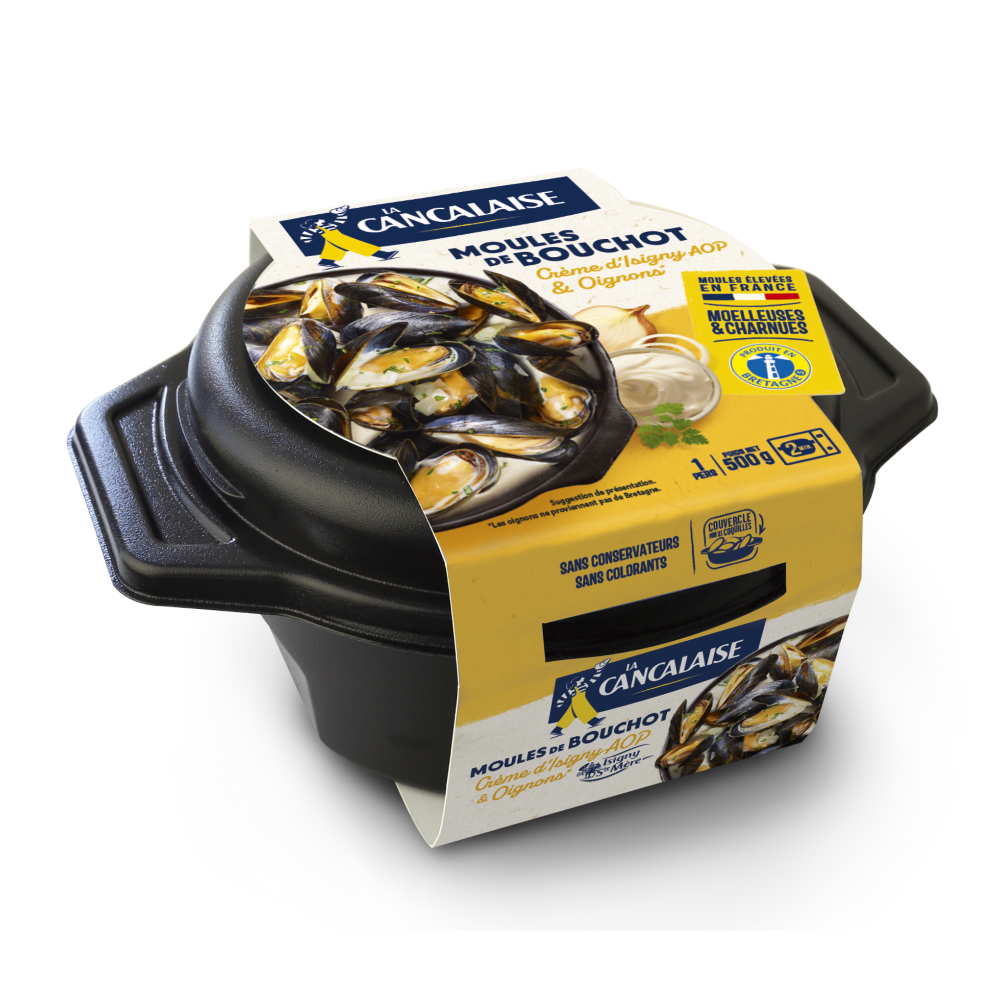 Voir la diapositive 2 : LA CANCALAISE Moules de bouchot à la crème d'Isigny AOP et oignons 500g