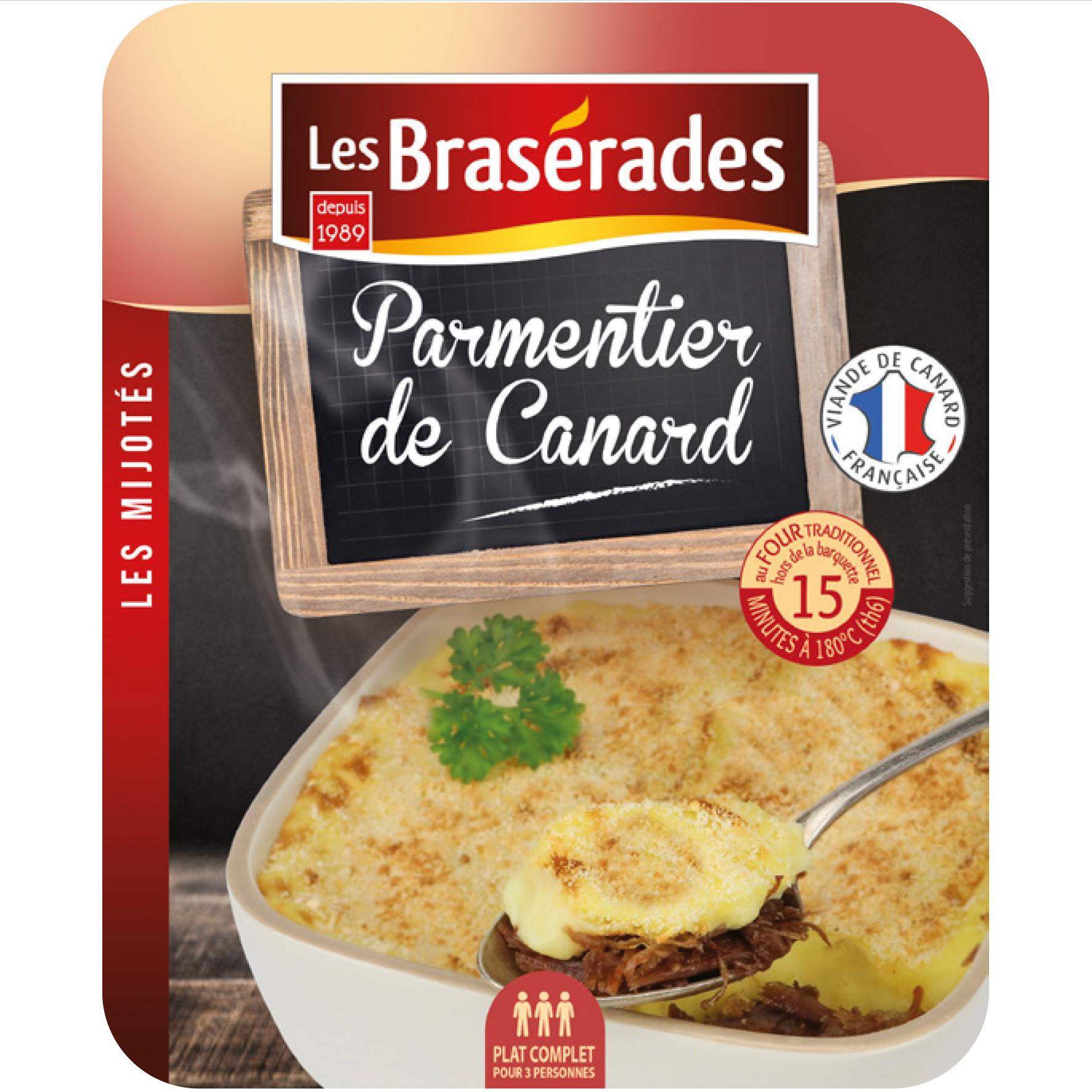 LES BRASERADES Parmentier de canard 3 parts 700g