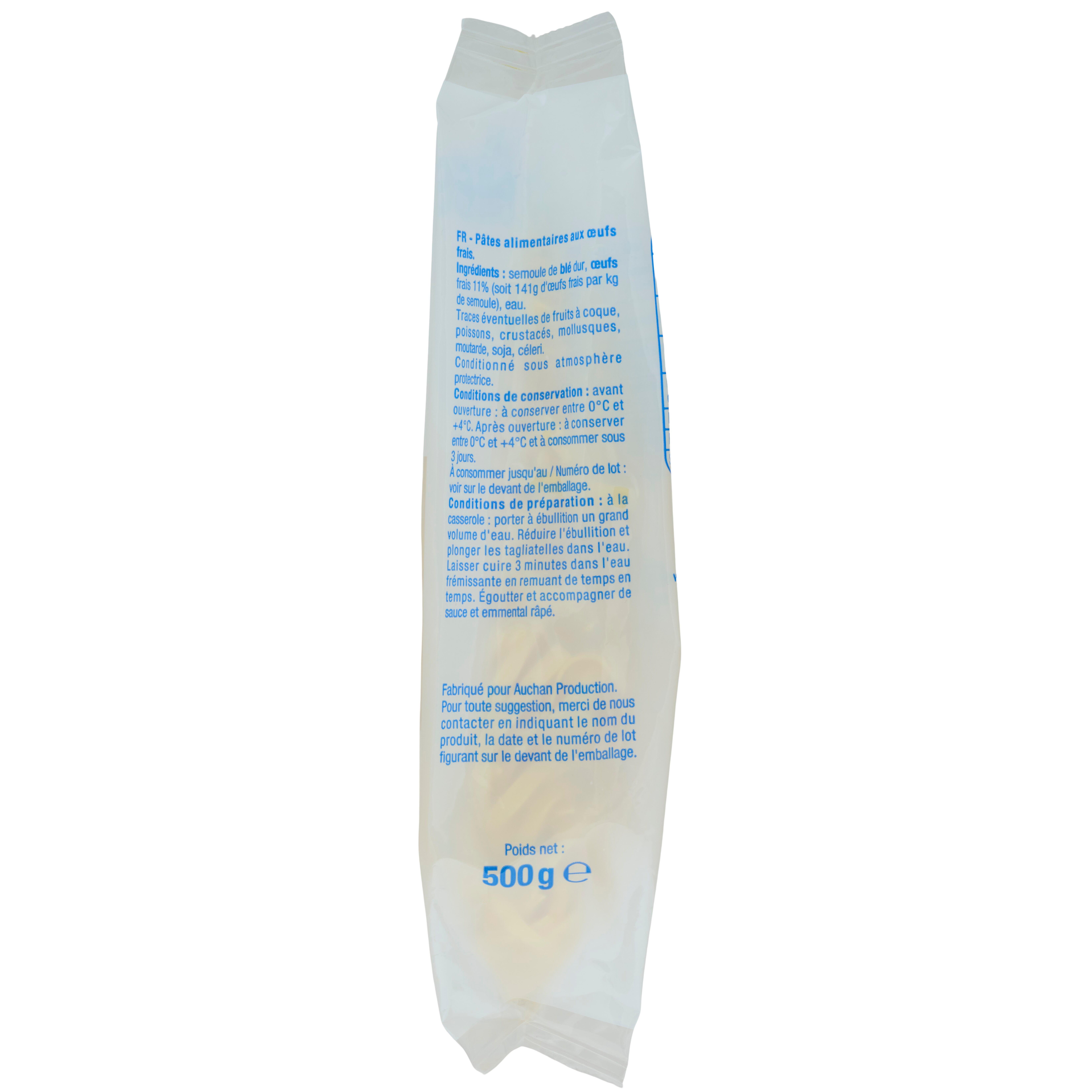Voir la diapositive 3 : POUCE Tagliatelles 4 parts 500g