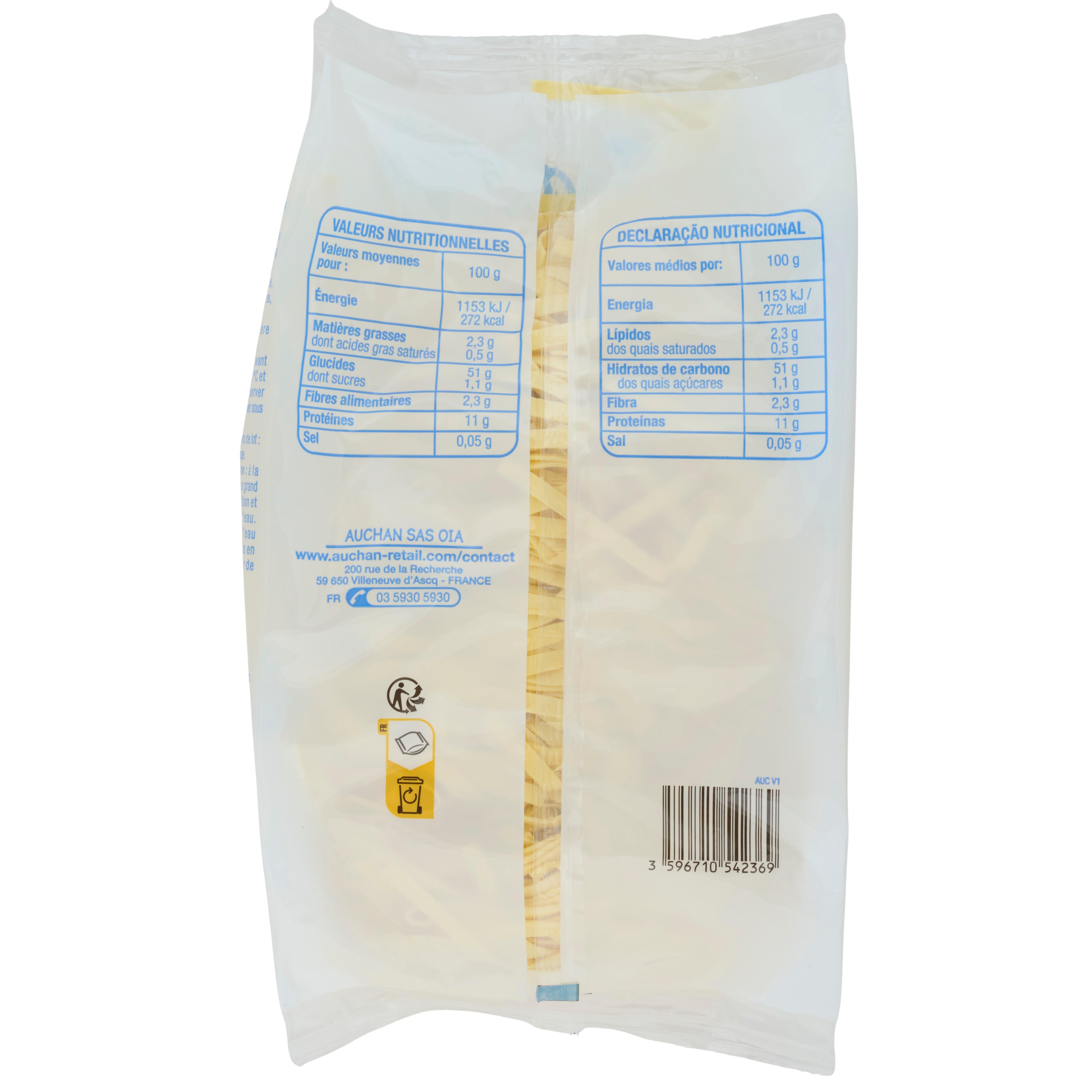 Voir la diapositive 4 : POUCE Tagliatelles 4 parts 500g