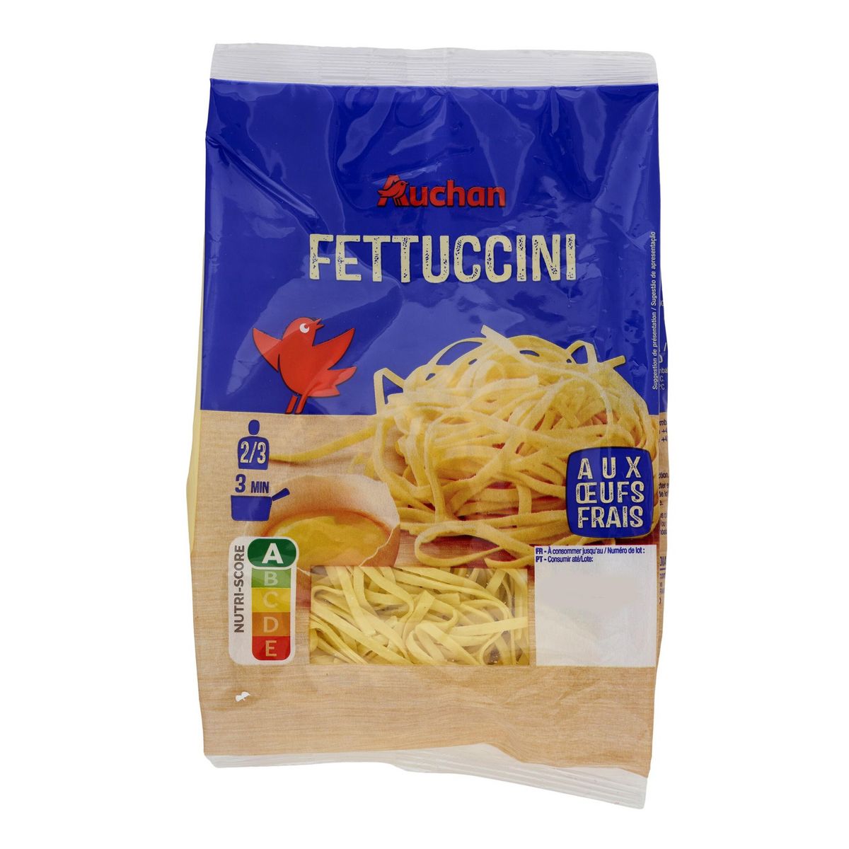 AUCHAN Fettuccini aux oeufs frais 2/3 parts 300g