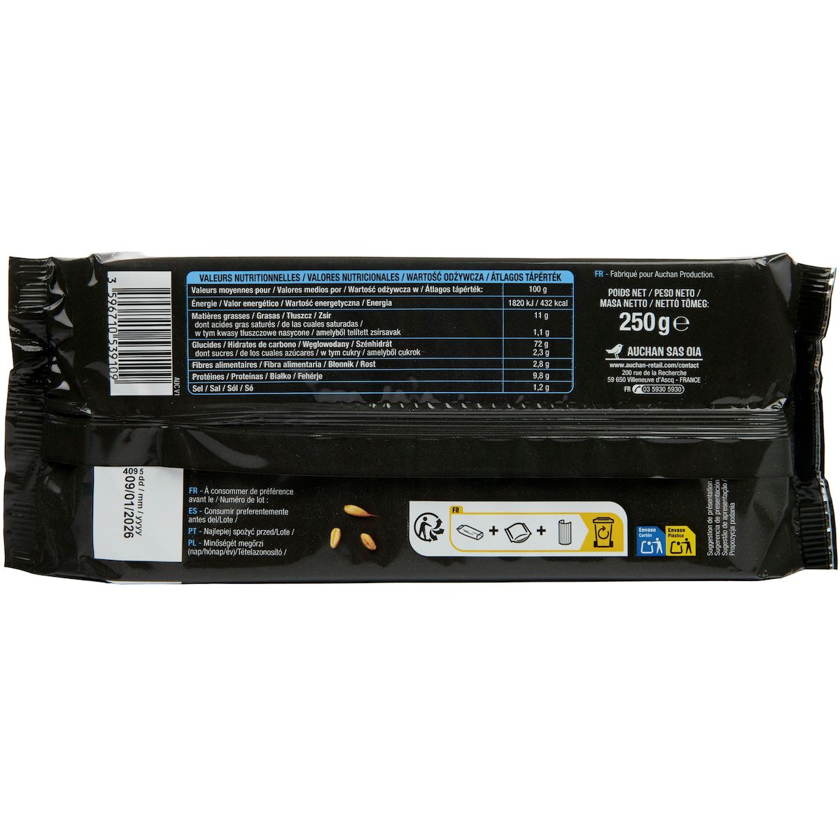 AUCHAN Crackers nature 250g