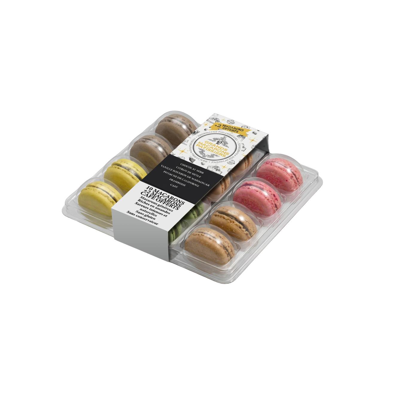 AUCHAN Coffret macarons x 10 + 2 offerts 192g