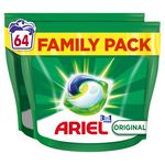 ARIEL Pods lessive capsules family pack 3en1 Original 64 capsules