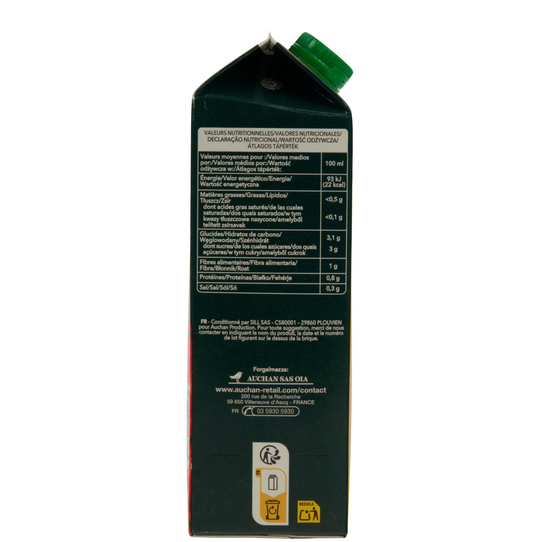 Voir la diapositive 4 : AUCHAN Jus de tomate de Marmande en brique 1l