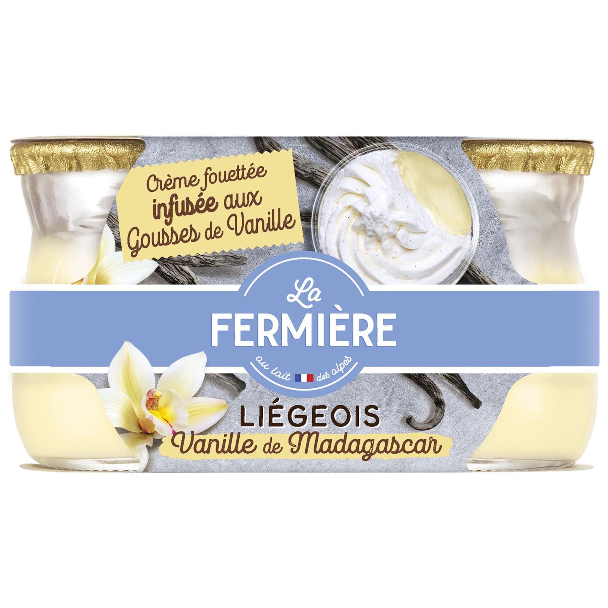 LA FERMIERE Liégeois à la vanille de Madagascar 2x120g