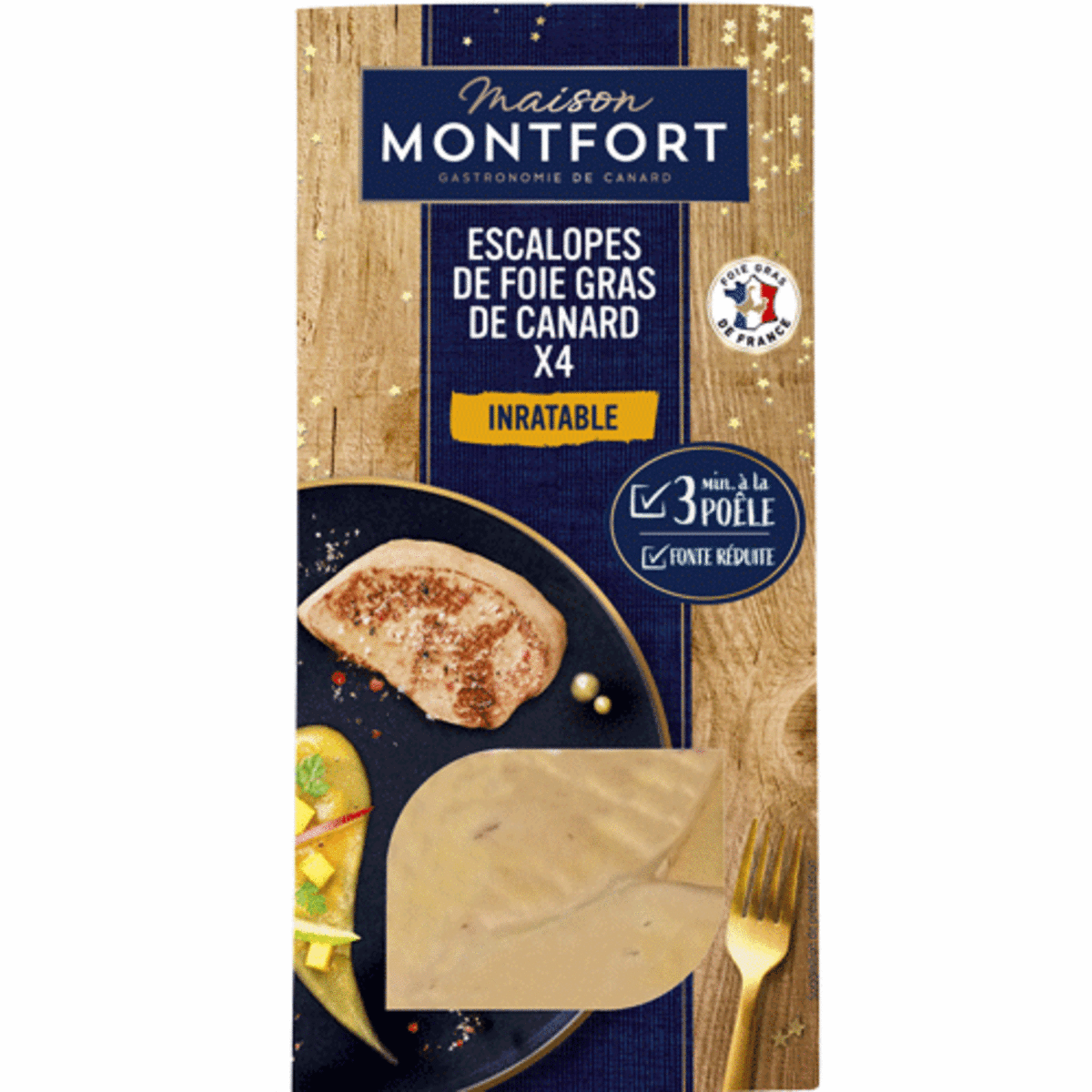 MAISON MONTFORT Escalopes de foie gras de canard 4 pièces 140g