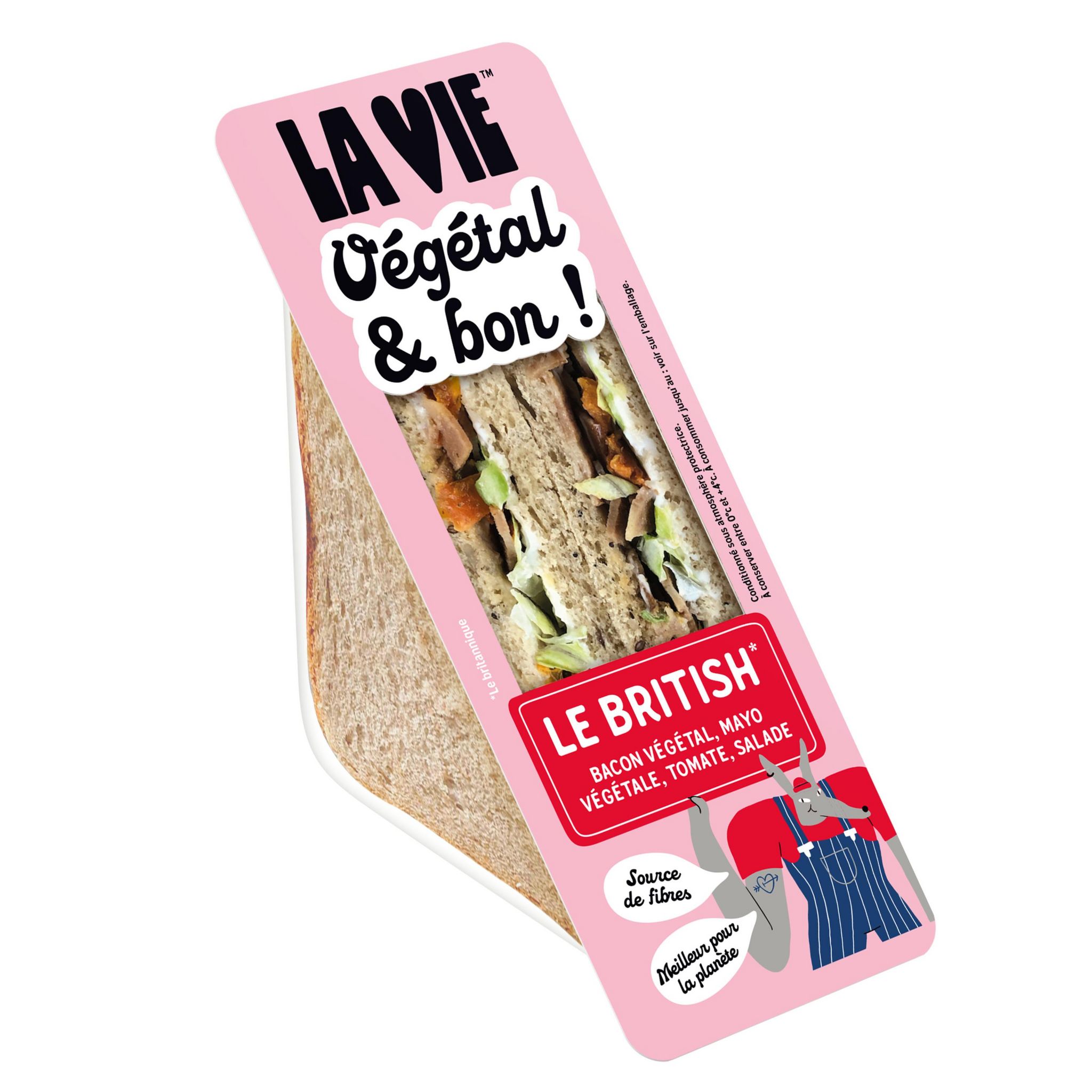 Voir la diapositive 2 : LA VIE Sandwich Le British végétal 2 pièces 135g