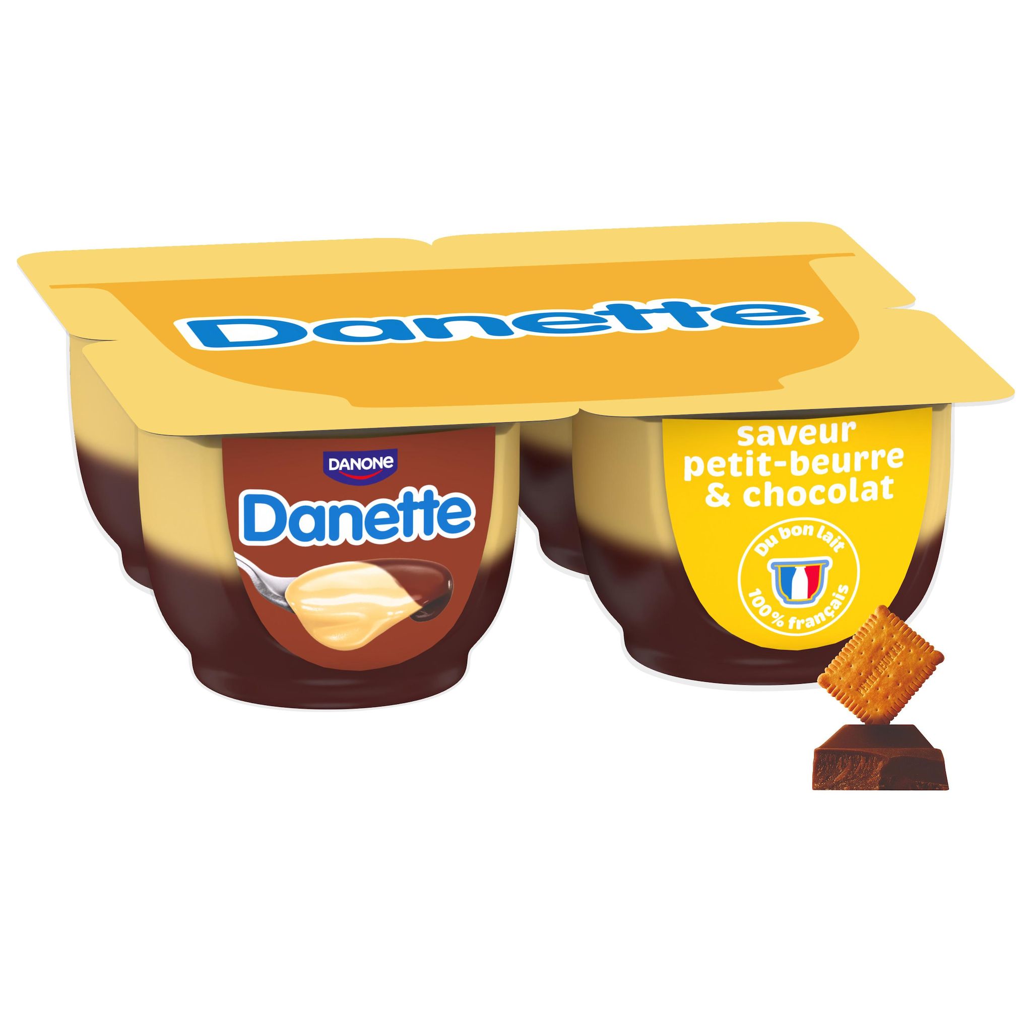 DANETTE Crème dessert au petit beurre et chocolat 4x125g