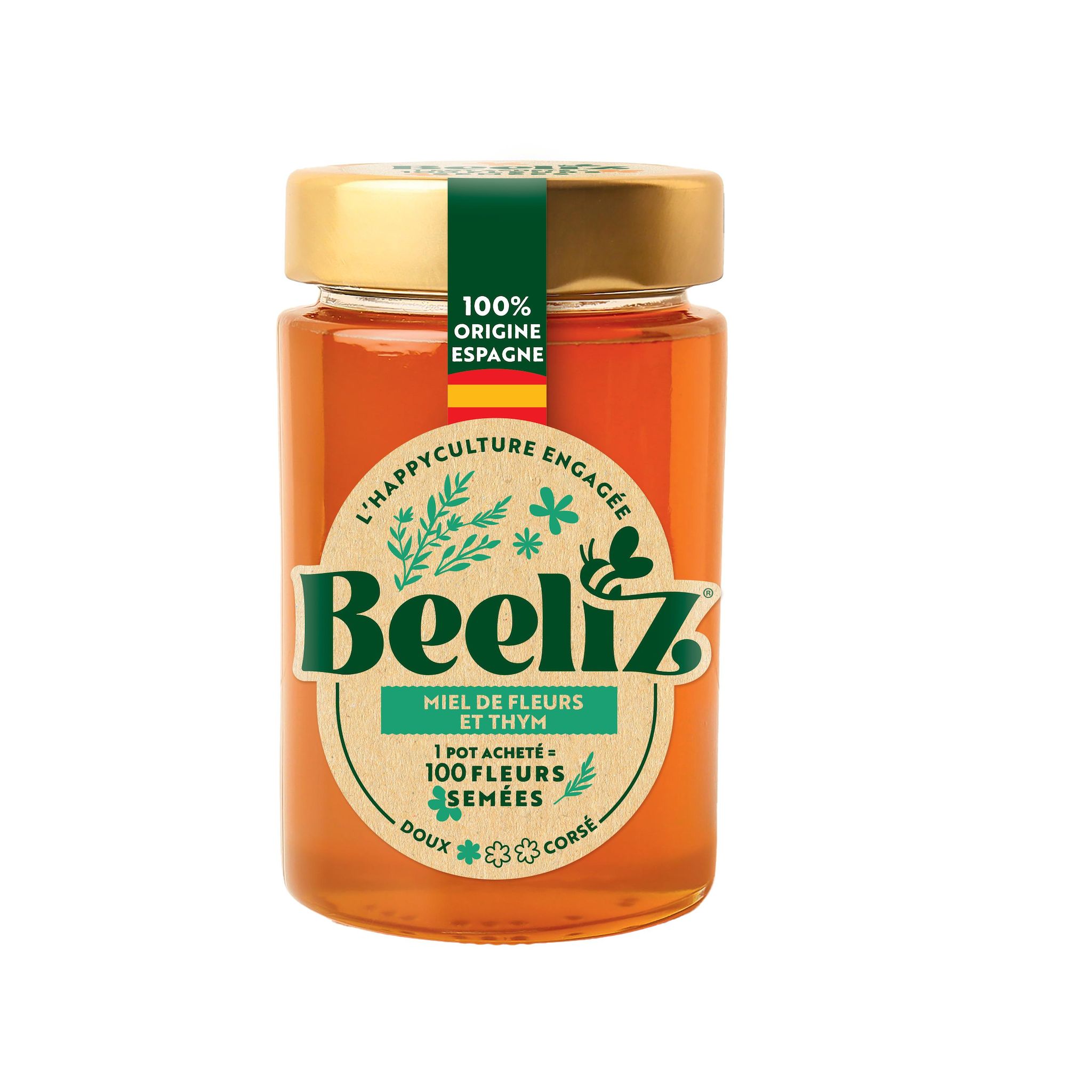 BEELIZ Miel de fleurs et thym 250g