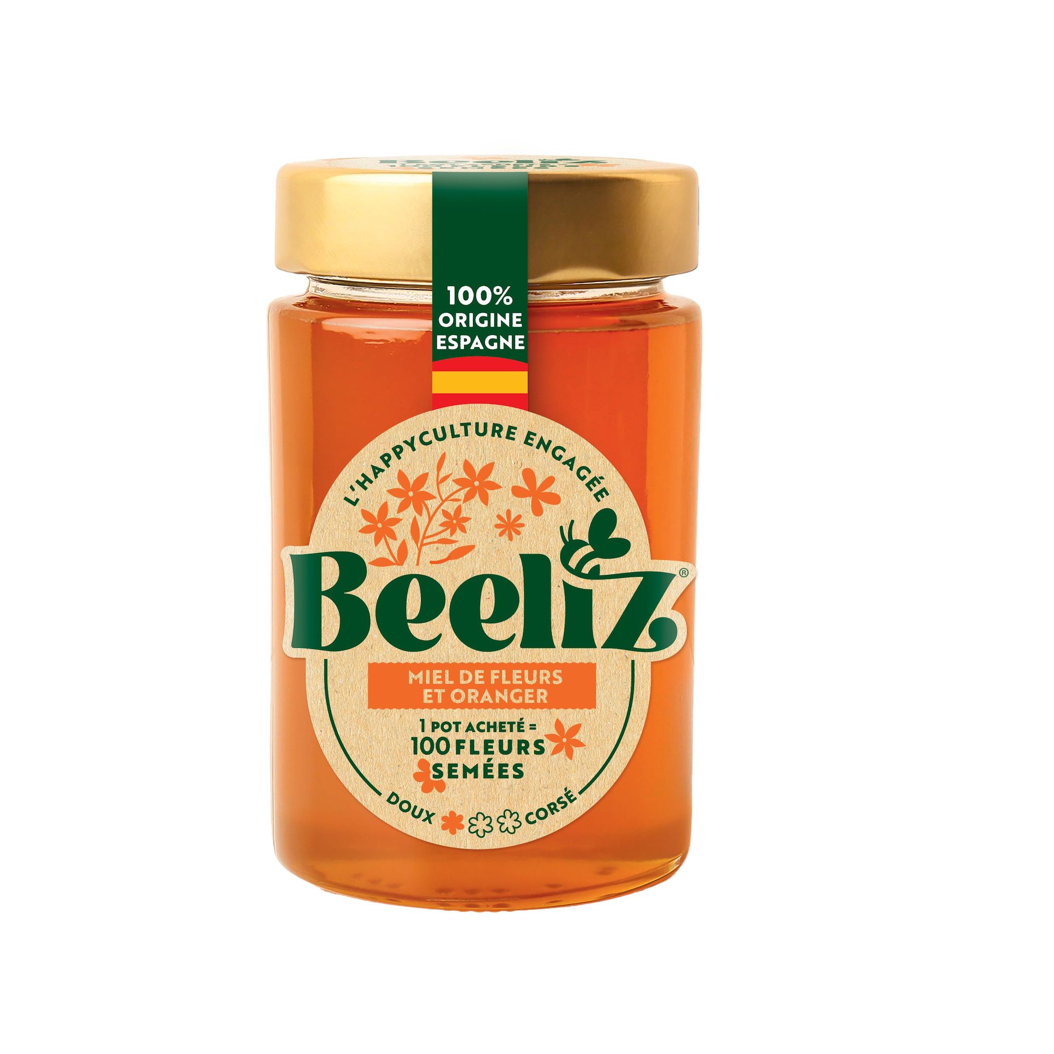 BEELIZ Miel de fleurs et oranger doux 250g