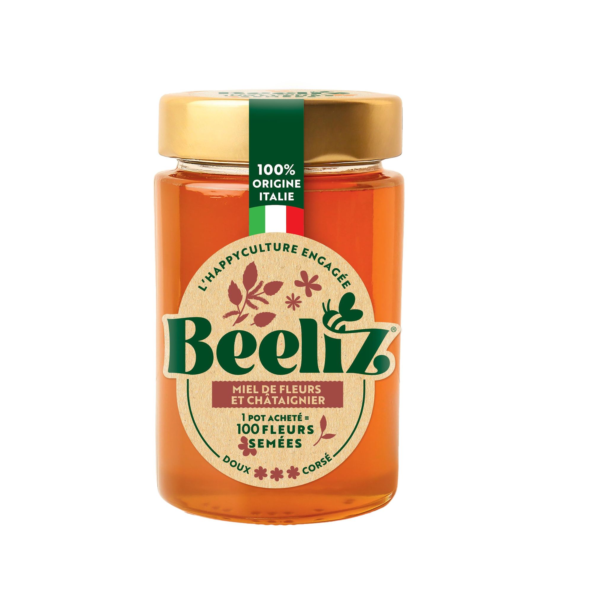 BEELIZ Miel de fleurs et châtaignier 250g
