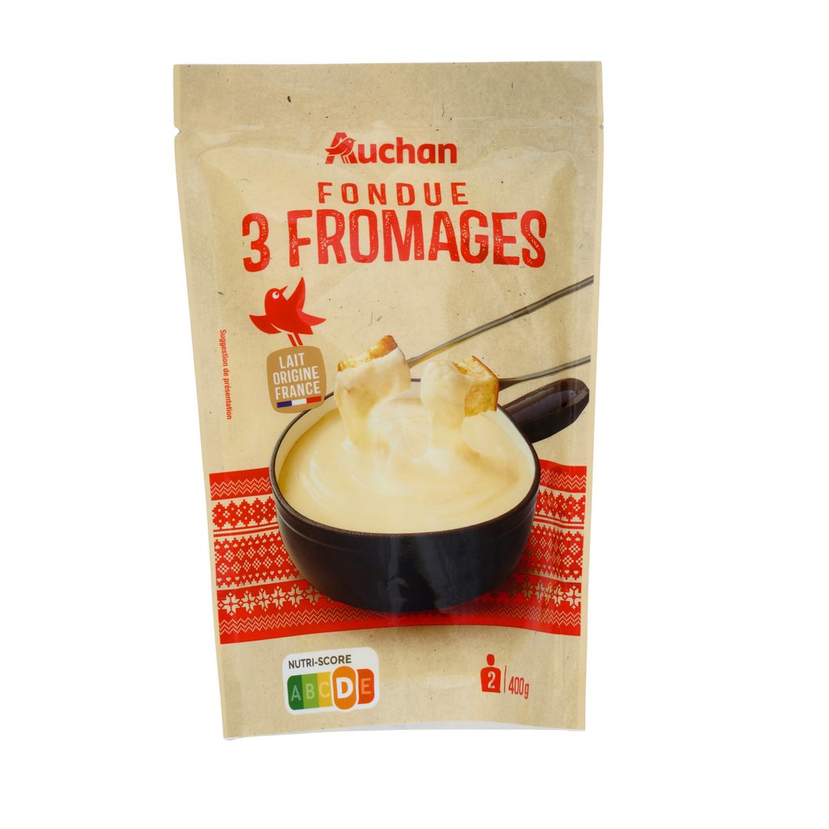 AUCHAN Fondue aux 3 Fromages 400g