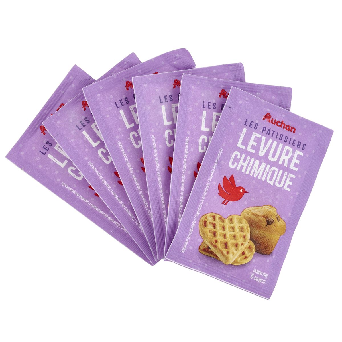 AUCHAN Levure chimique Les Pâtissiers 6 sachets 66g
