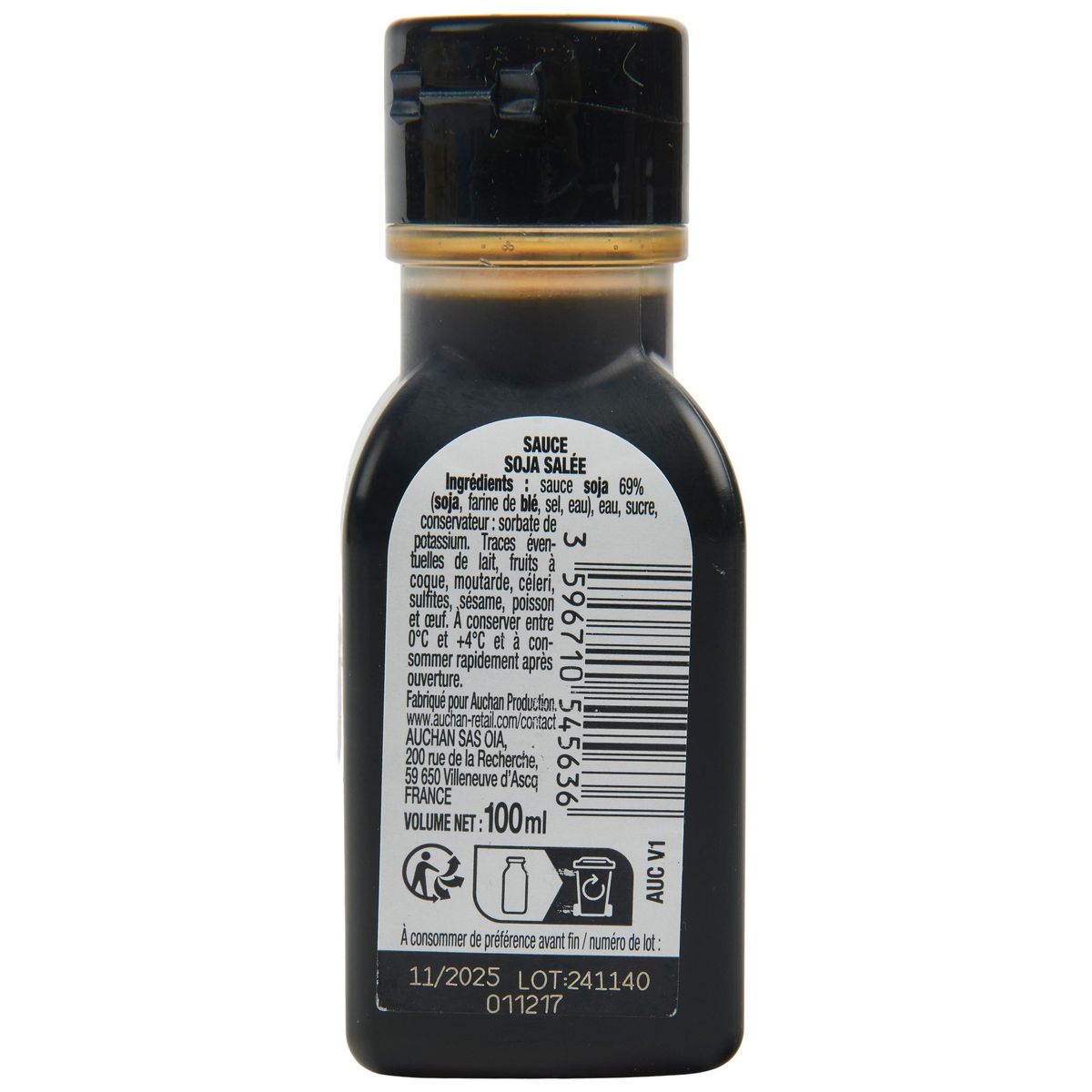 AUCHAN Sauce soja salée 100 ml