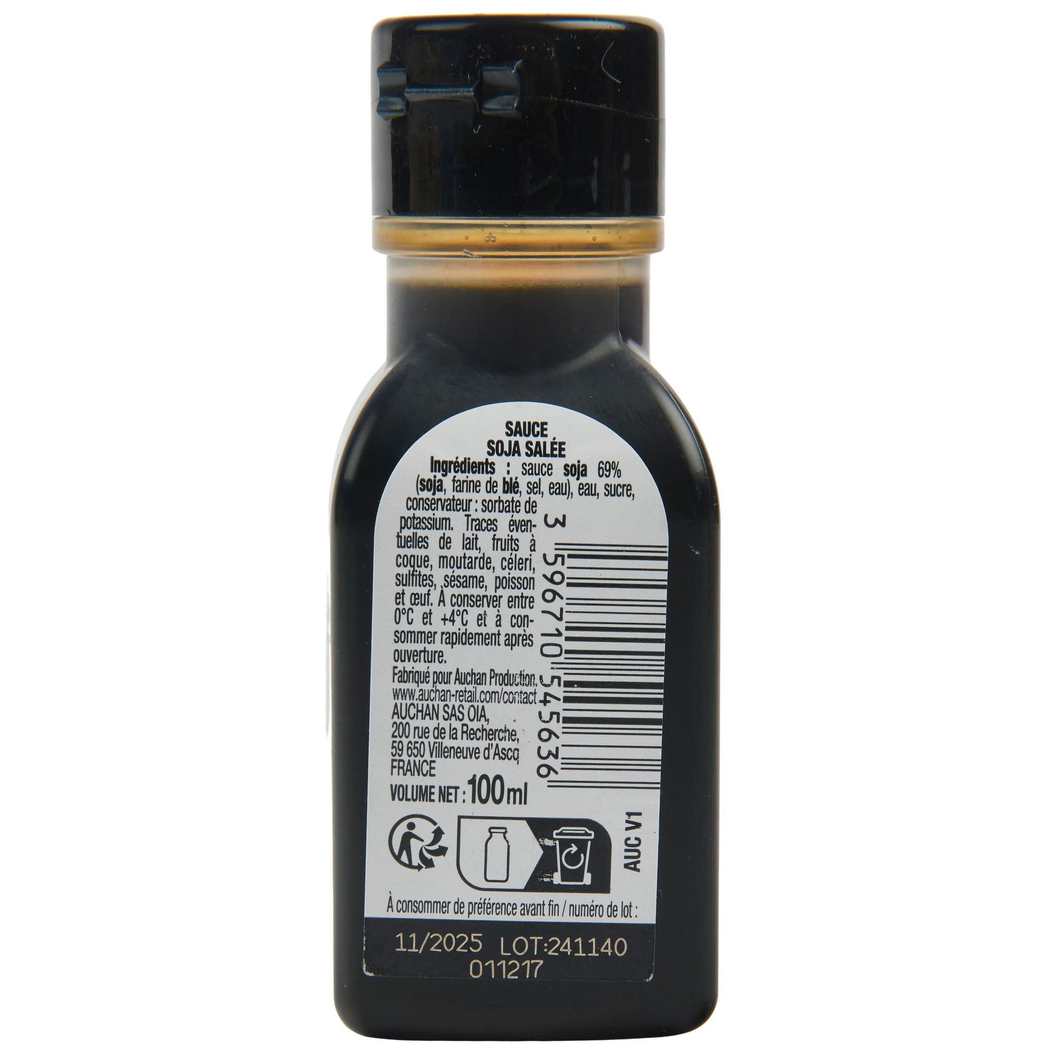 Voir la diapositive 3 : AUCHAN Sauce soja salée 100 ml