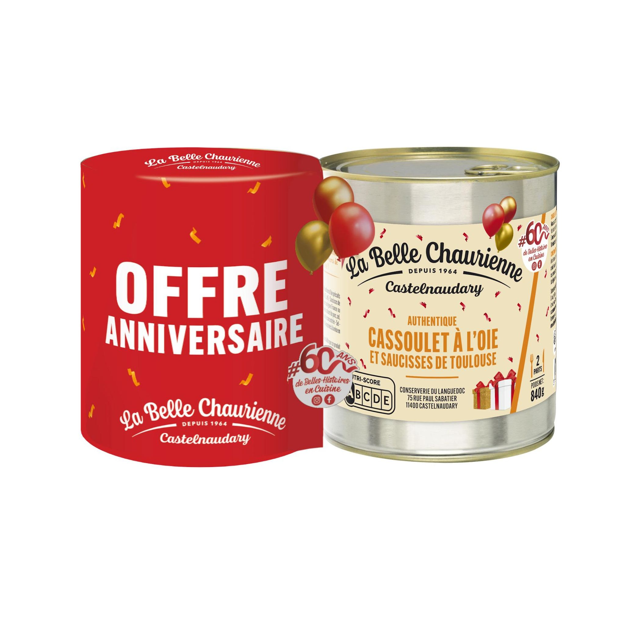 LA BELLE CHAURIENNE Cassoulet à l'oie et saucisses de Toulouse 2x840g