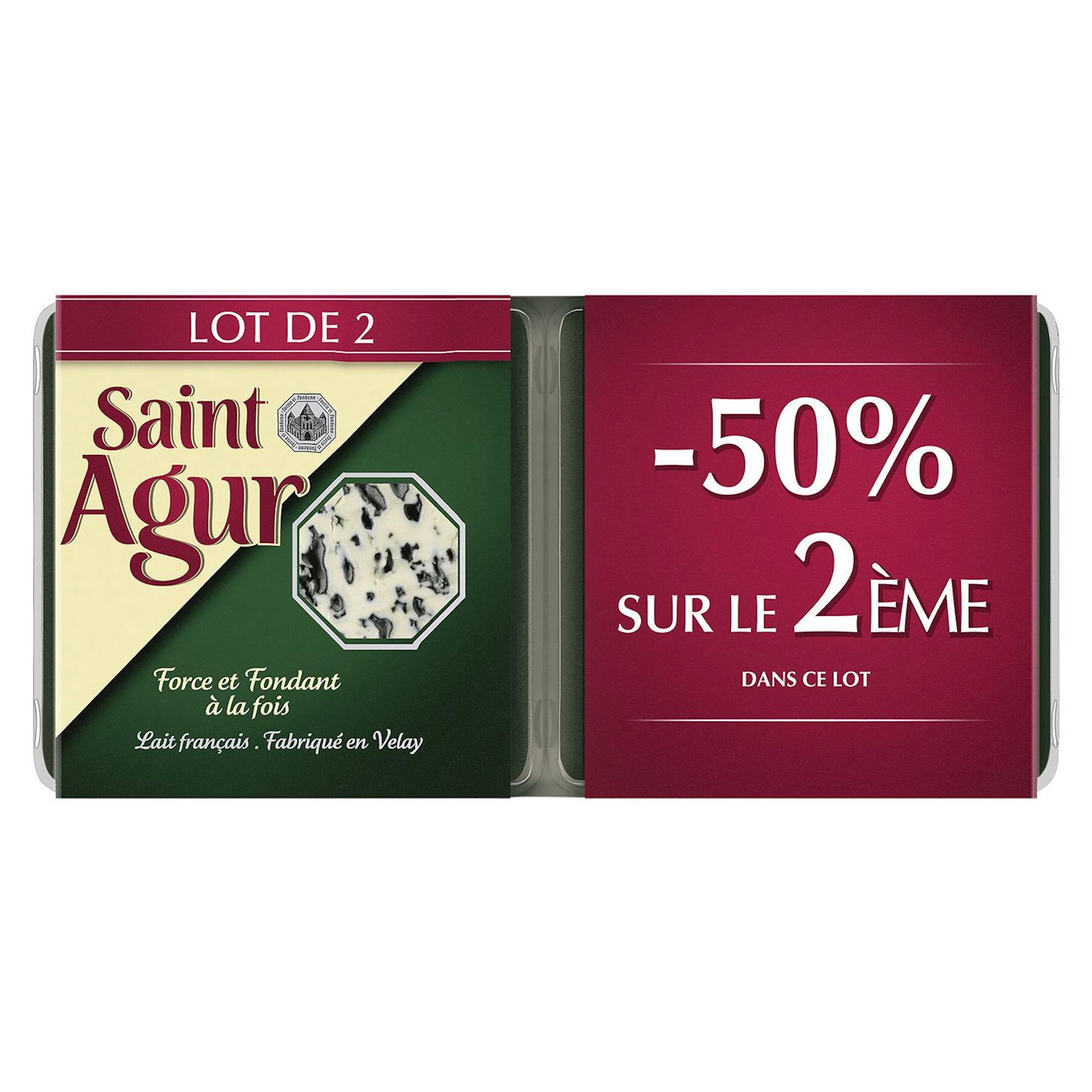 SAINT AGUR Saint Agur barquette x2 - 50% sur le 2éme 250g